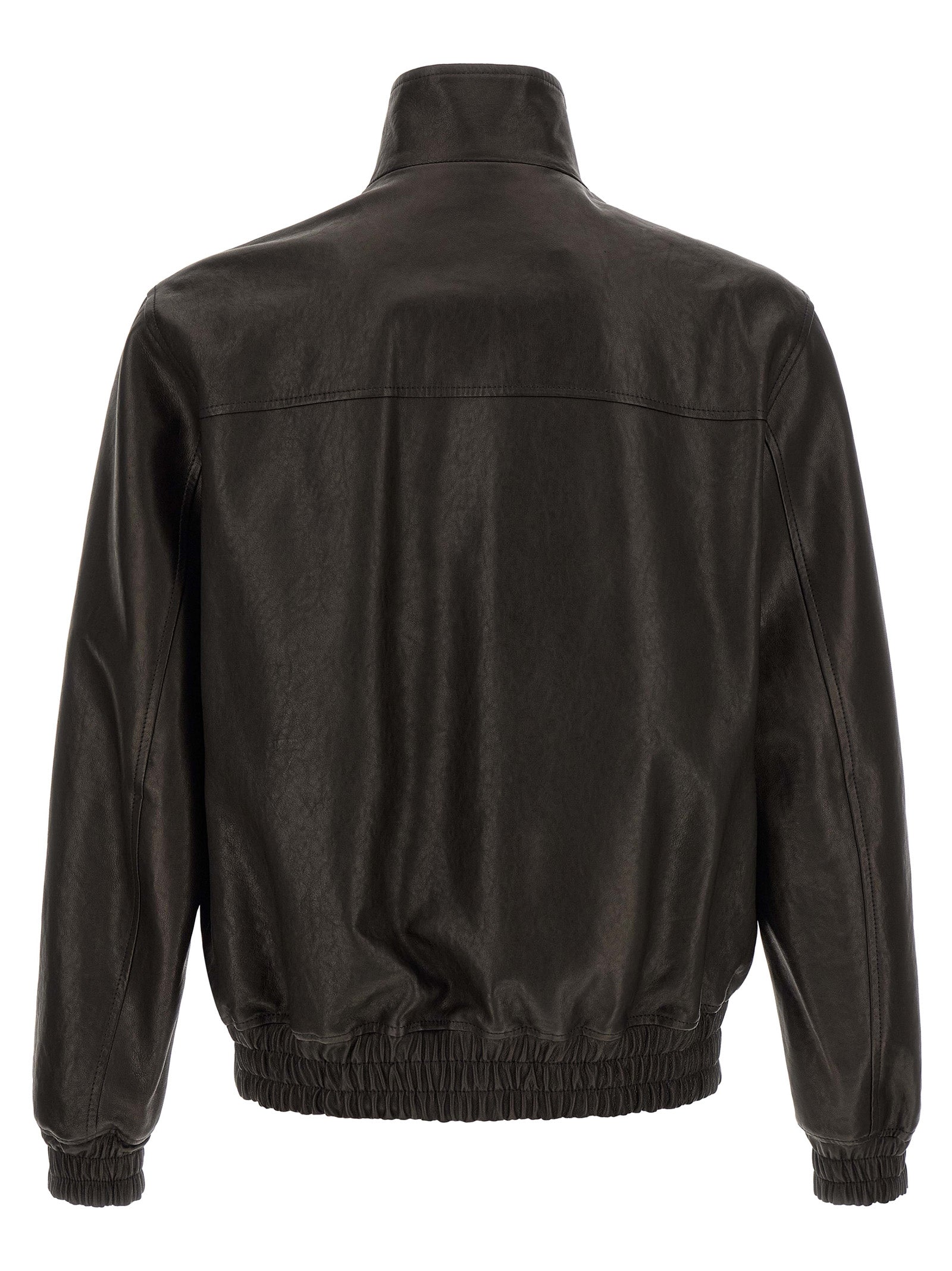 Valentino Garavani Black Calfskin Leather Men's Jacket