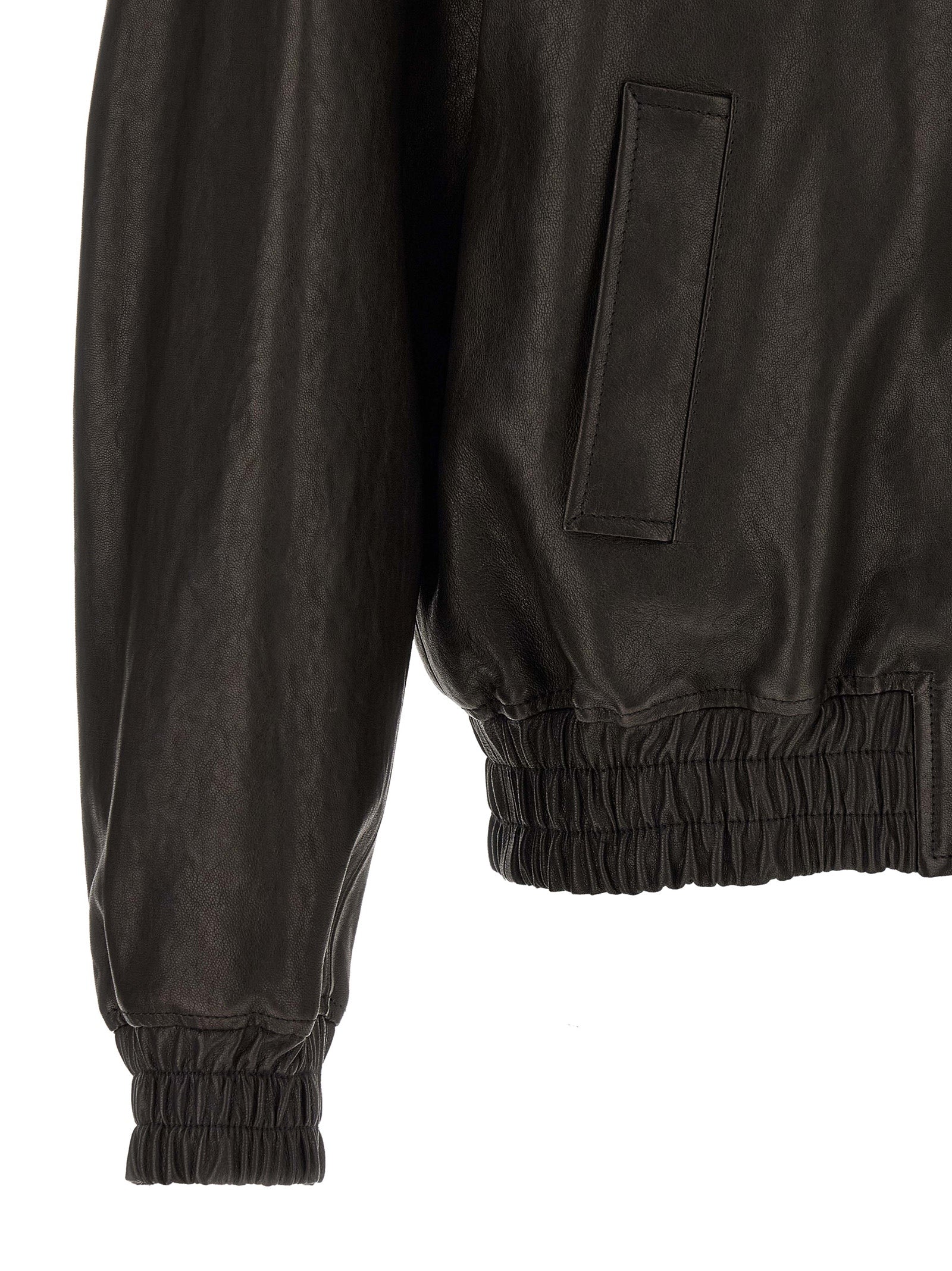 Valentino Garavani Black Calfskin Leather Men's Jacket