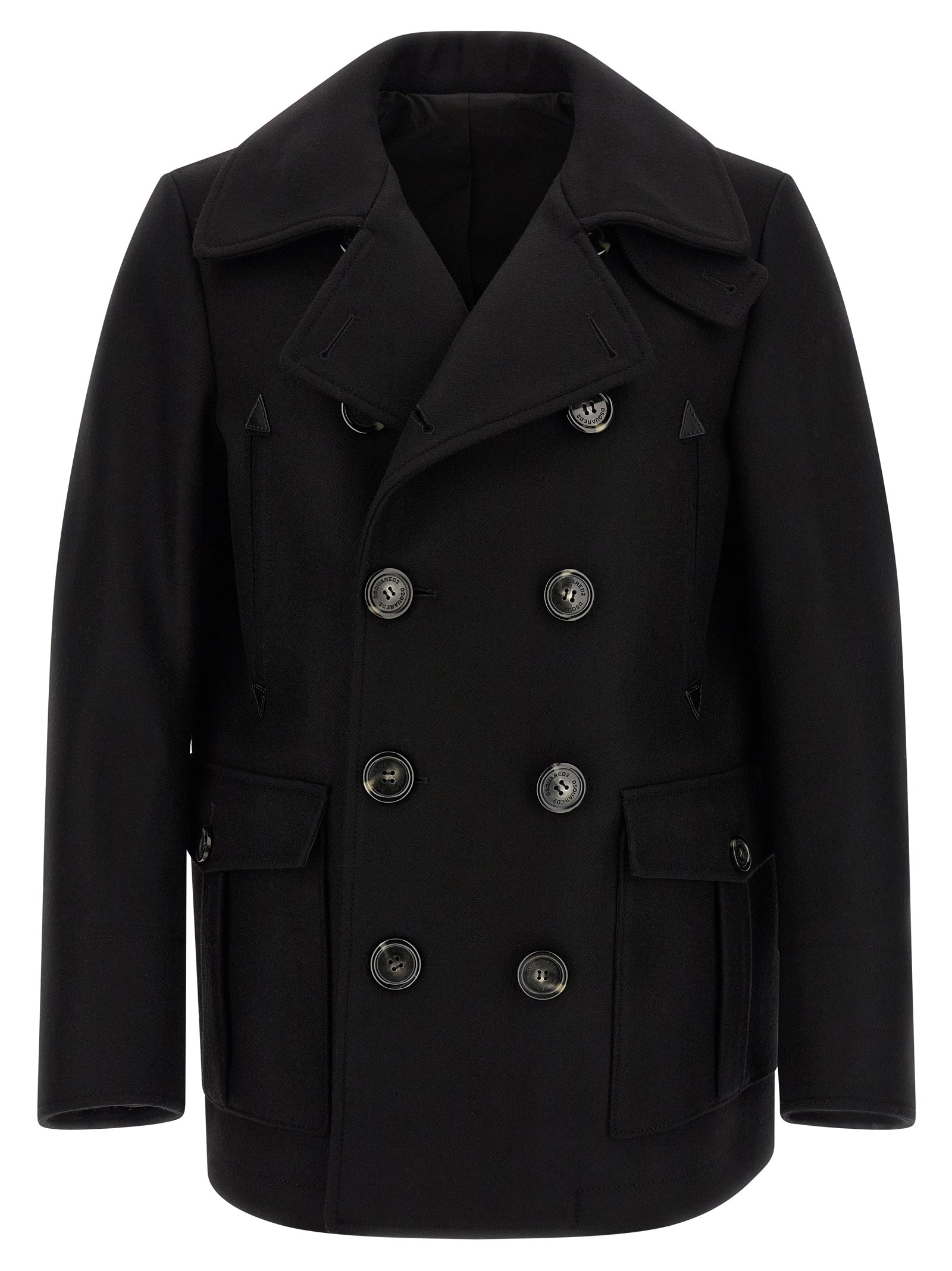 Dsquared² Black Wool Men's Coat
