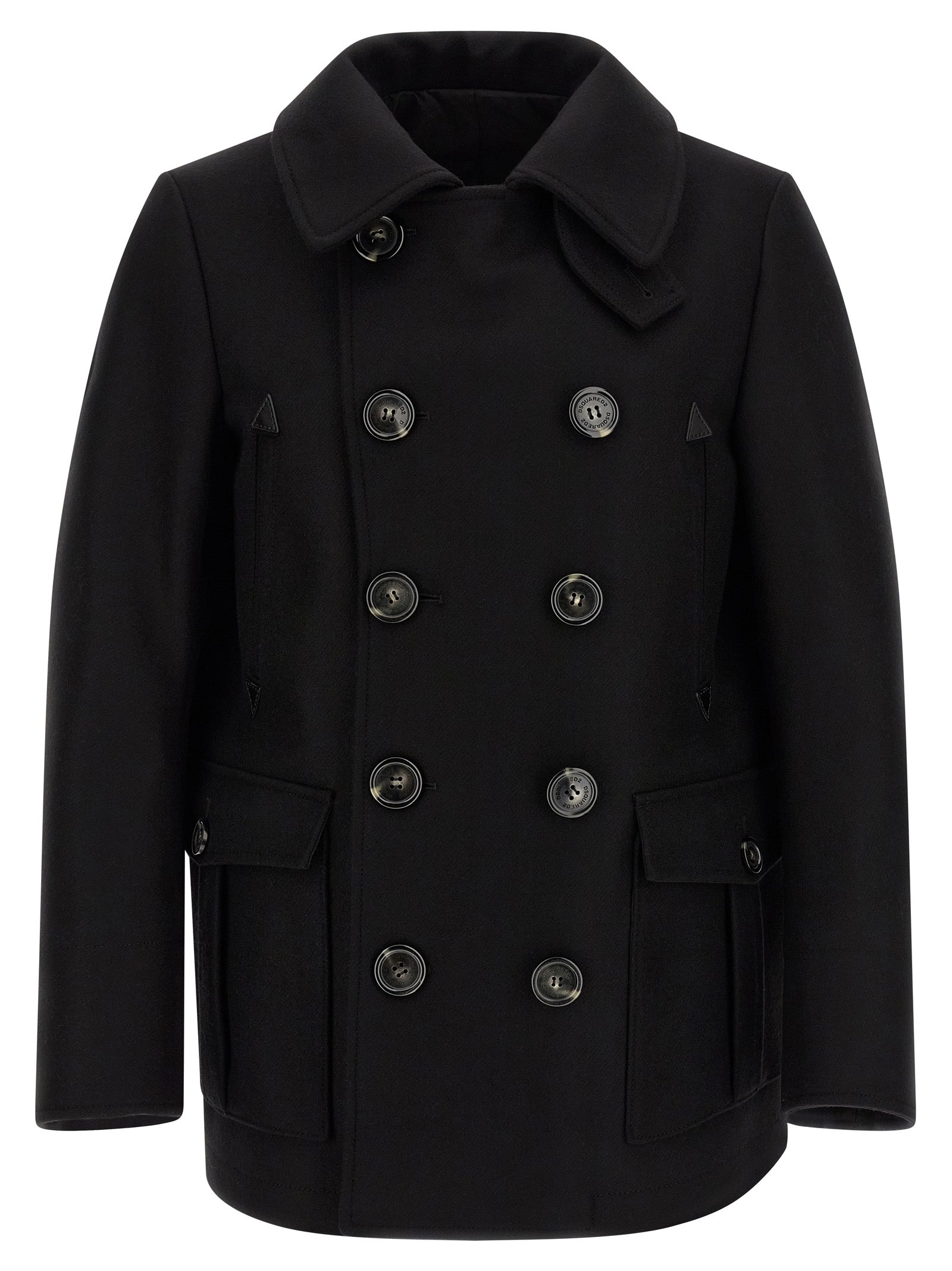 Dsquared² Black Wool Men's Coat