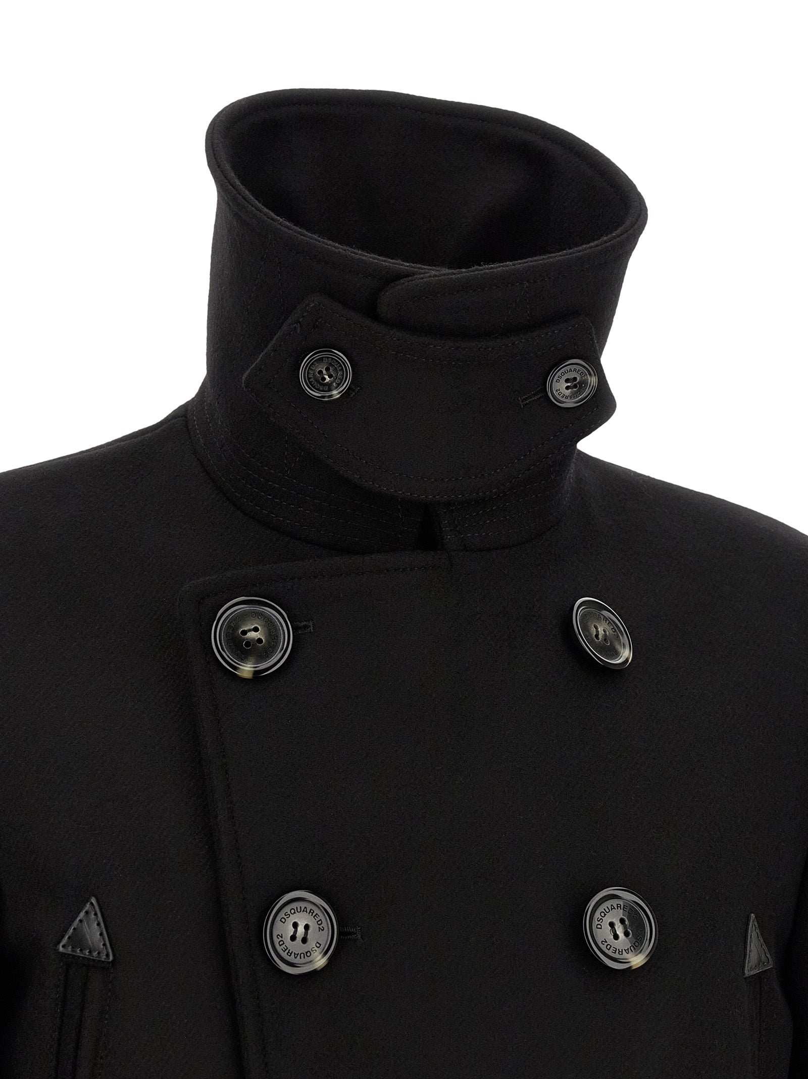 Dsquared² Black Wool Men's Coat