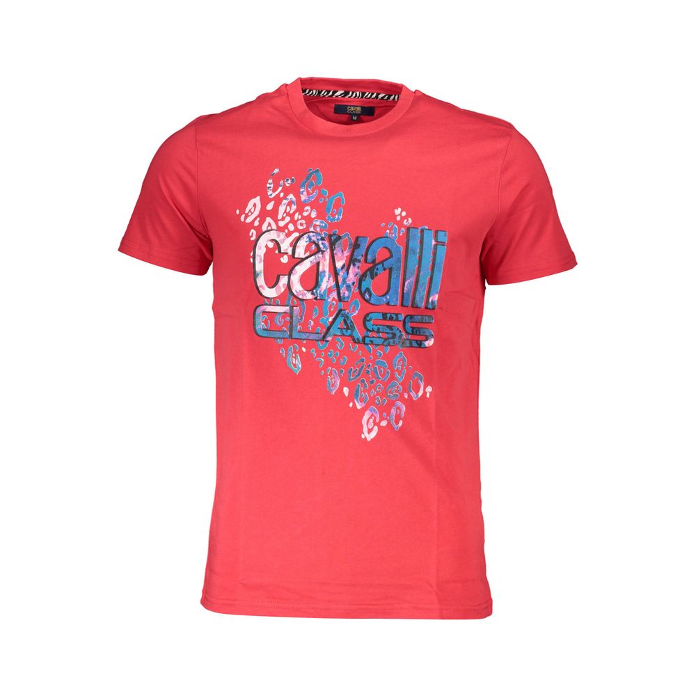 Cavalli Class Rosso Cotton Men's Men's T-Shirt