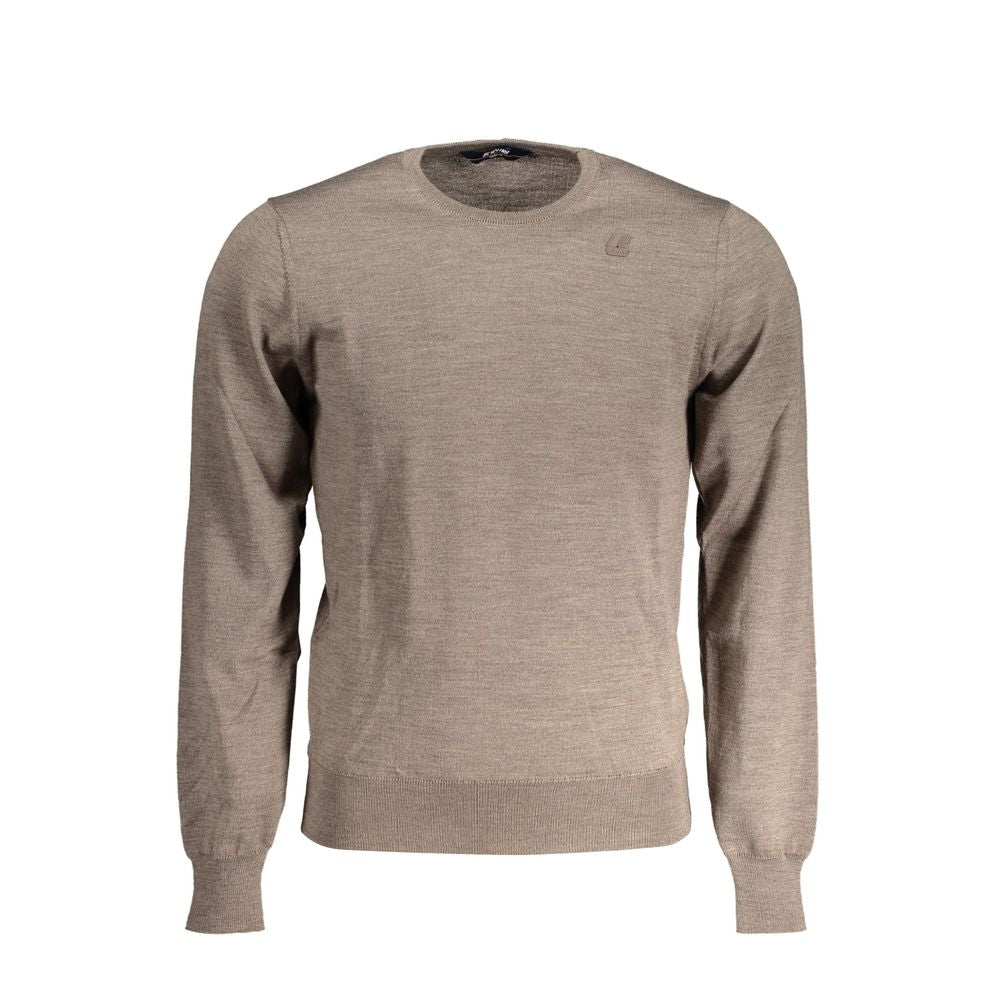 K-WAY Brown Wool Men's Men's Sweater