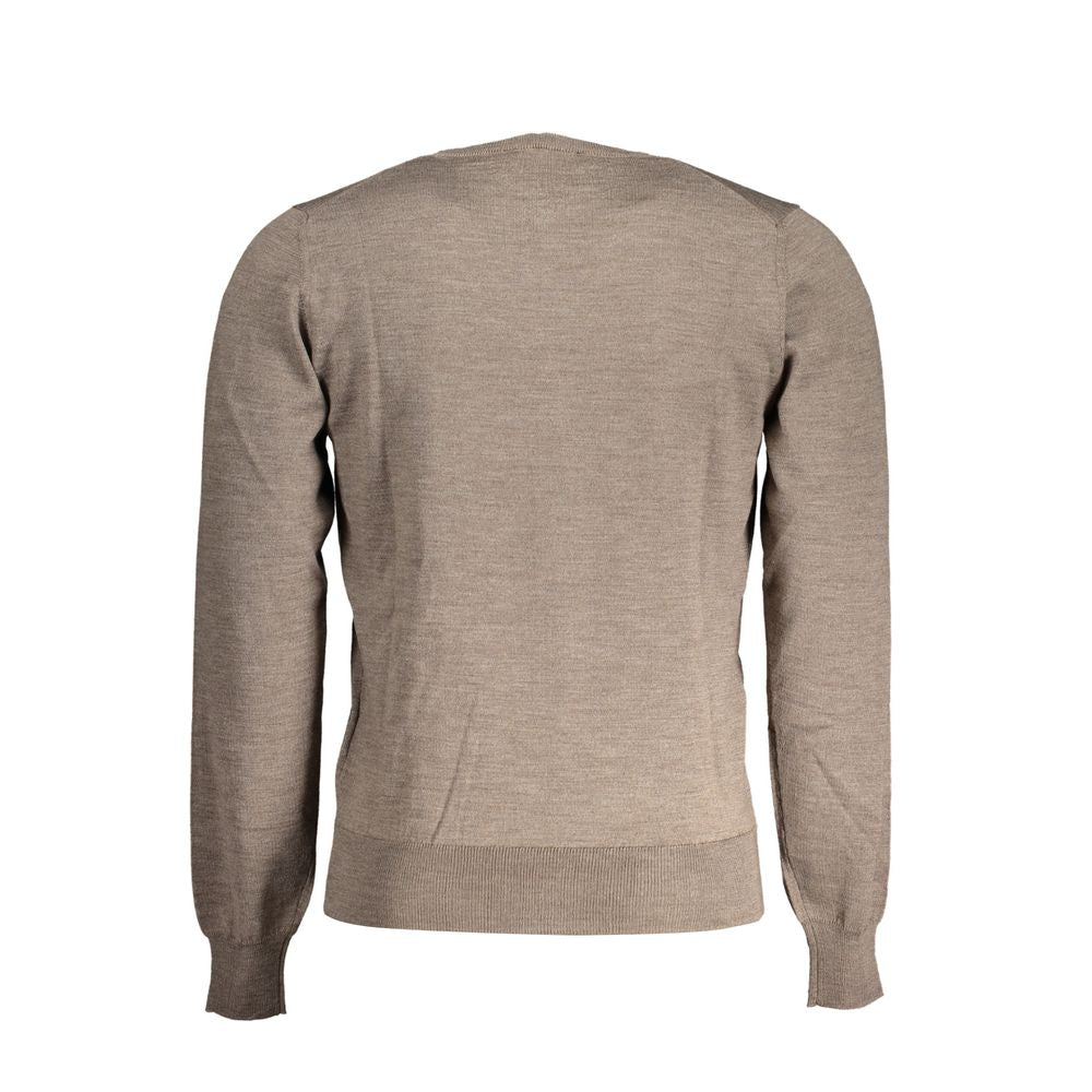 K-WAY Brown Wool Men's Men's Sweater