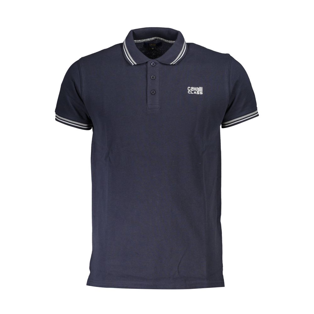 Cavalli Class Blue Cotton Men Polo Men's Shirt