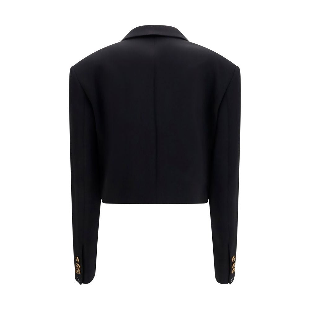 Versace Black Wool Oves Aries Women's Blazer