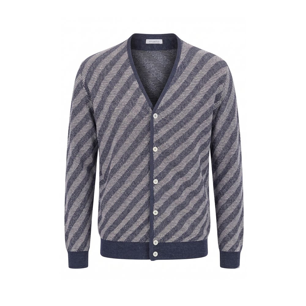 Malo Blue Linen Men Men's Cardigan