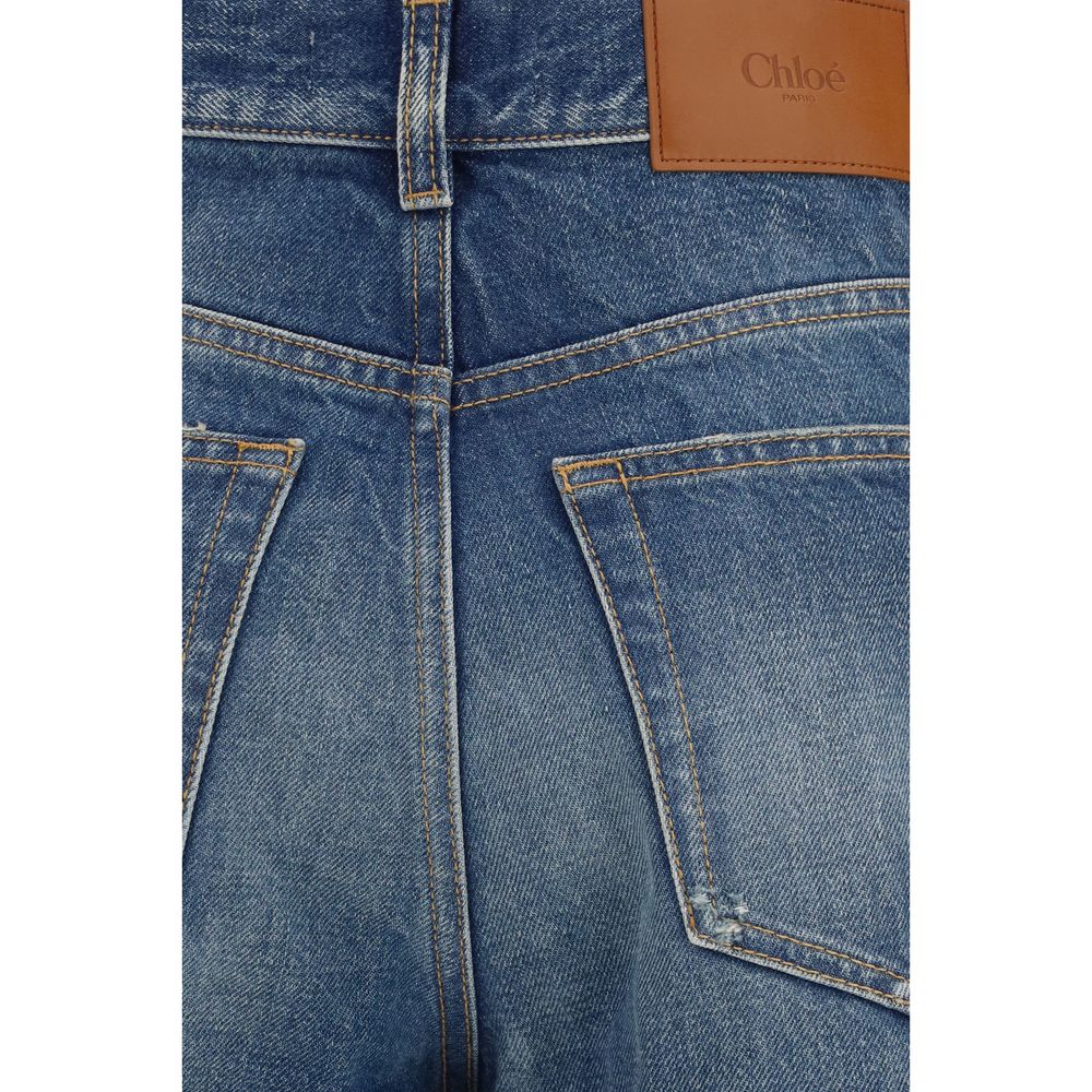 Chloé Blue Cotton Bootcut Women's Jeans