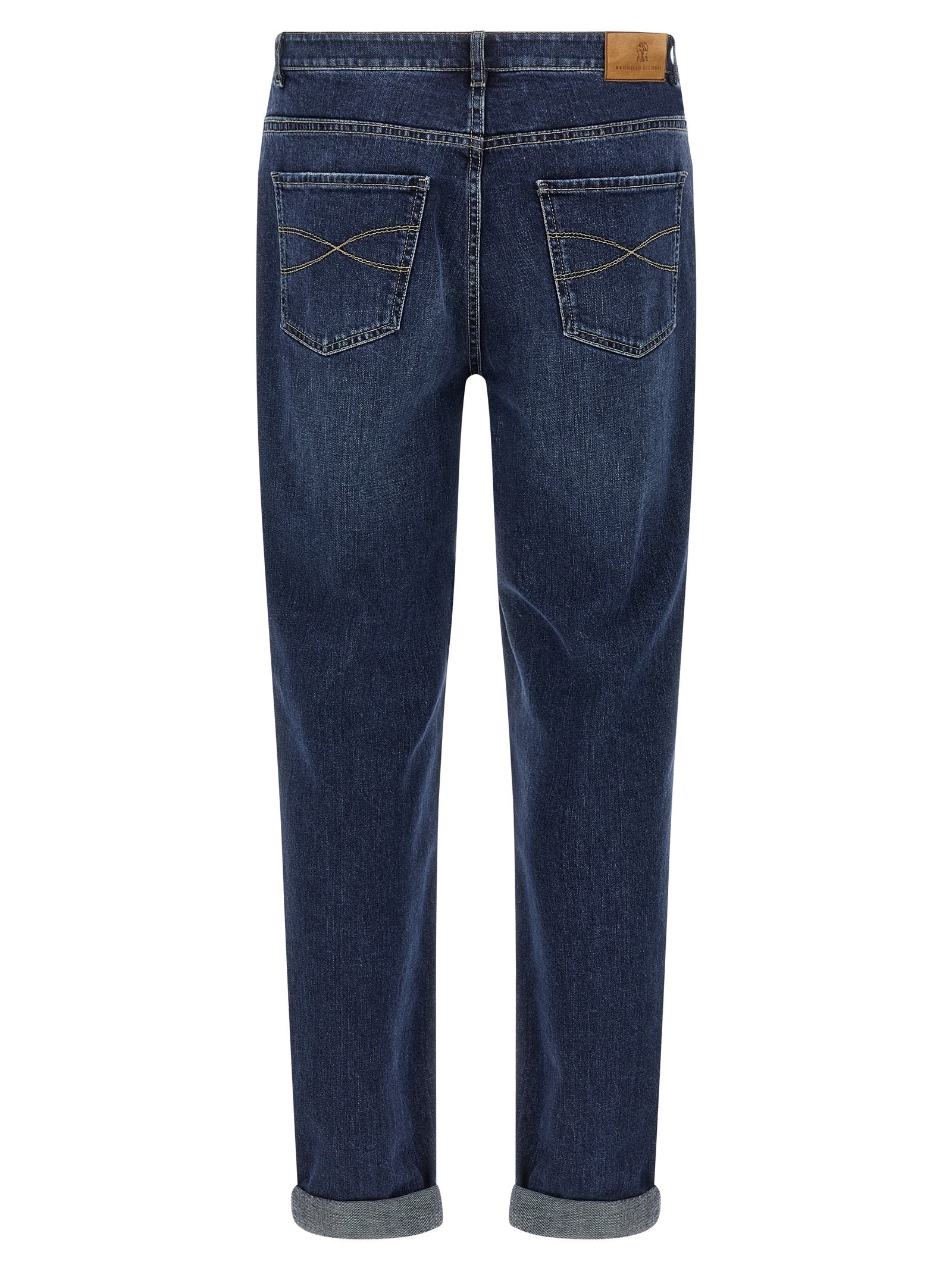 Brunello Cucinelli Blue Cotton Straight-Leg Men's Jeans