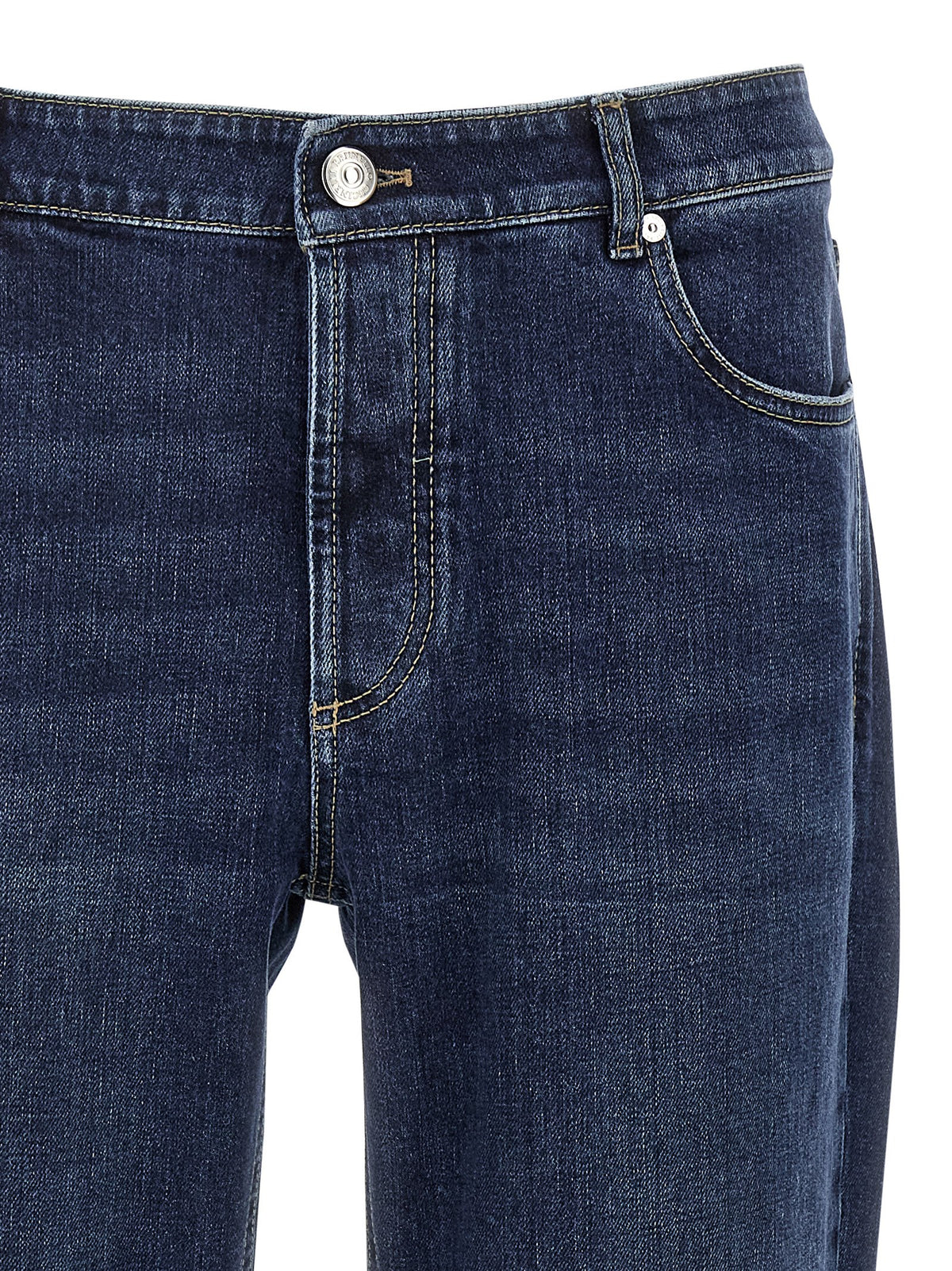 Brunello Cucinelli Blue Cotton Straight-Leg Men's Jeans