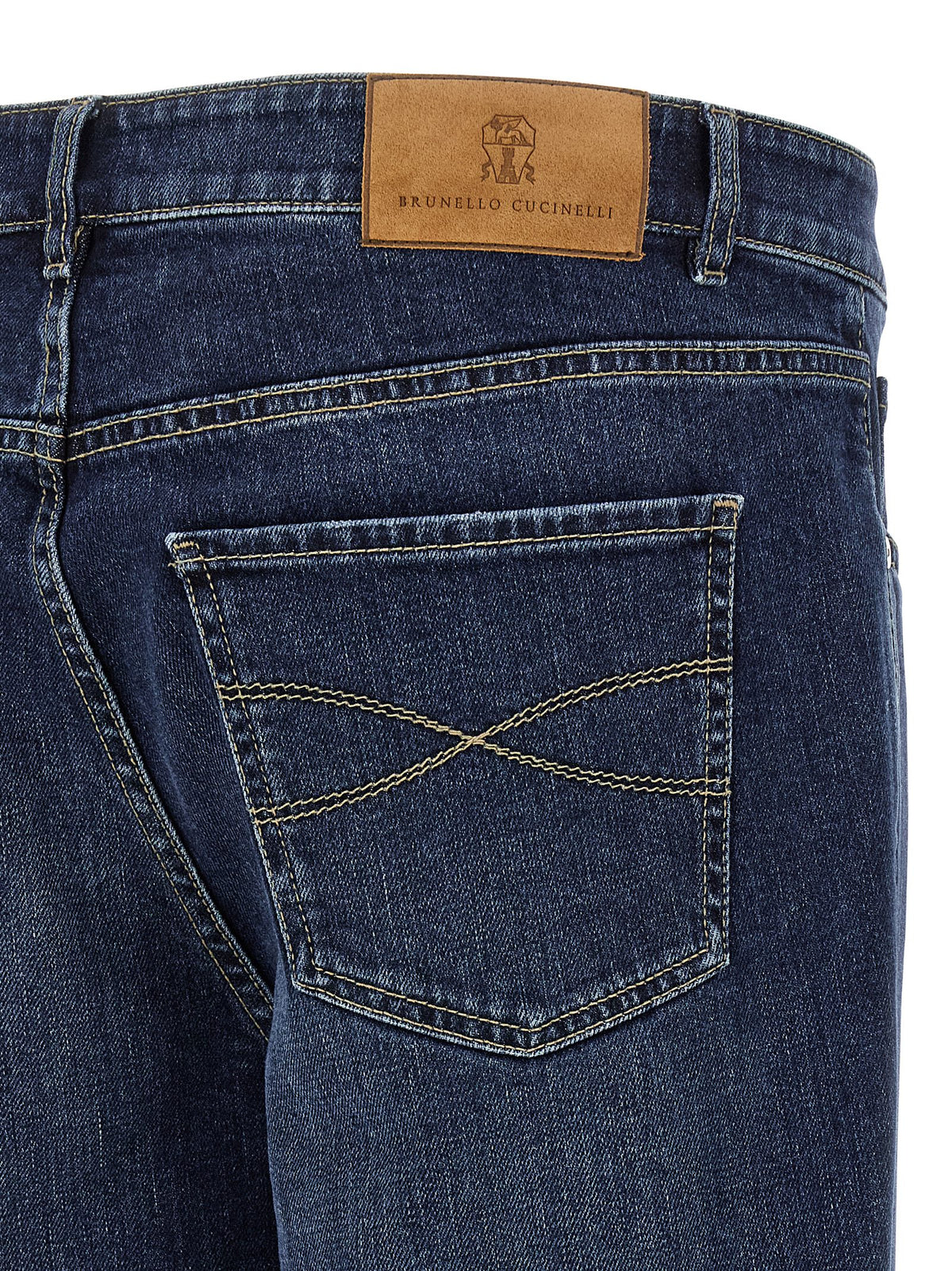 Brunello Cucinelli Blue Cotton Straight-Leg Men's Jeans