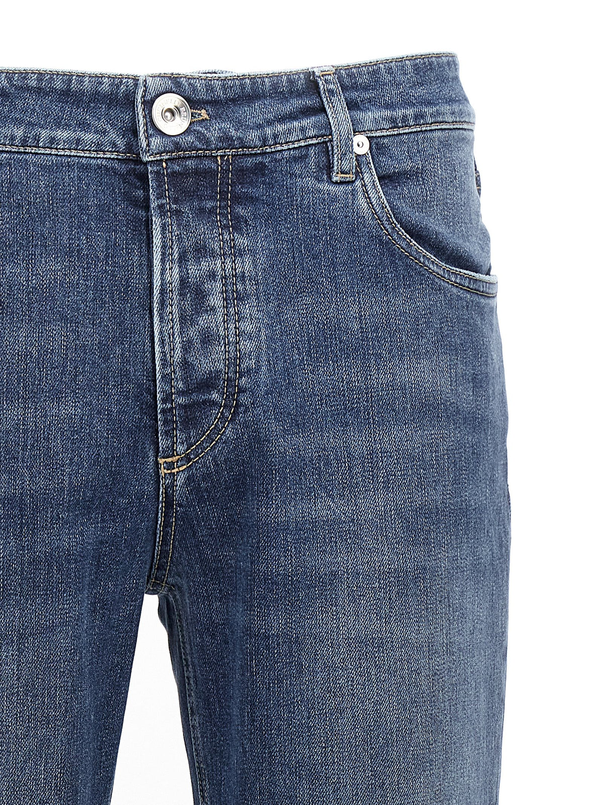 Brunello Cucinelli Blue Cotton Slim Fit Men's Jeans