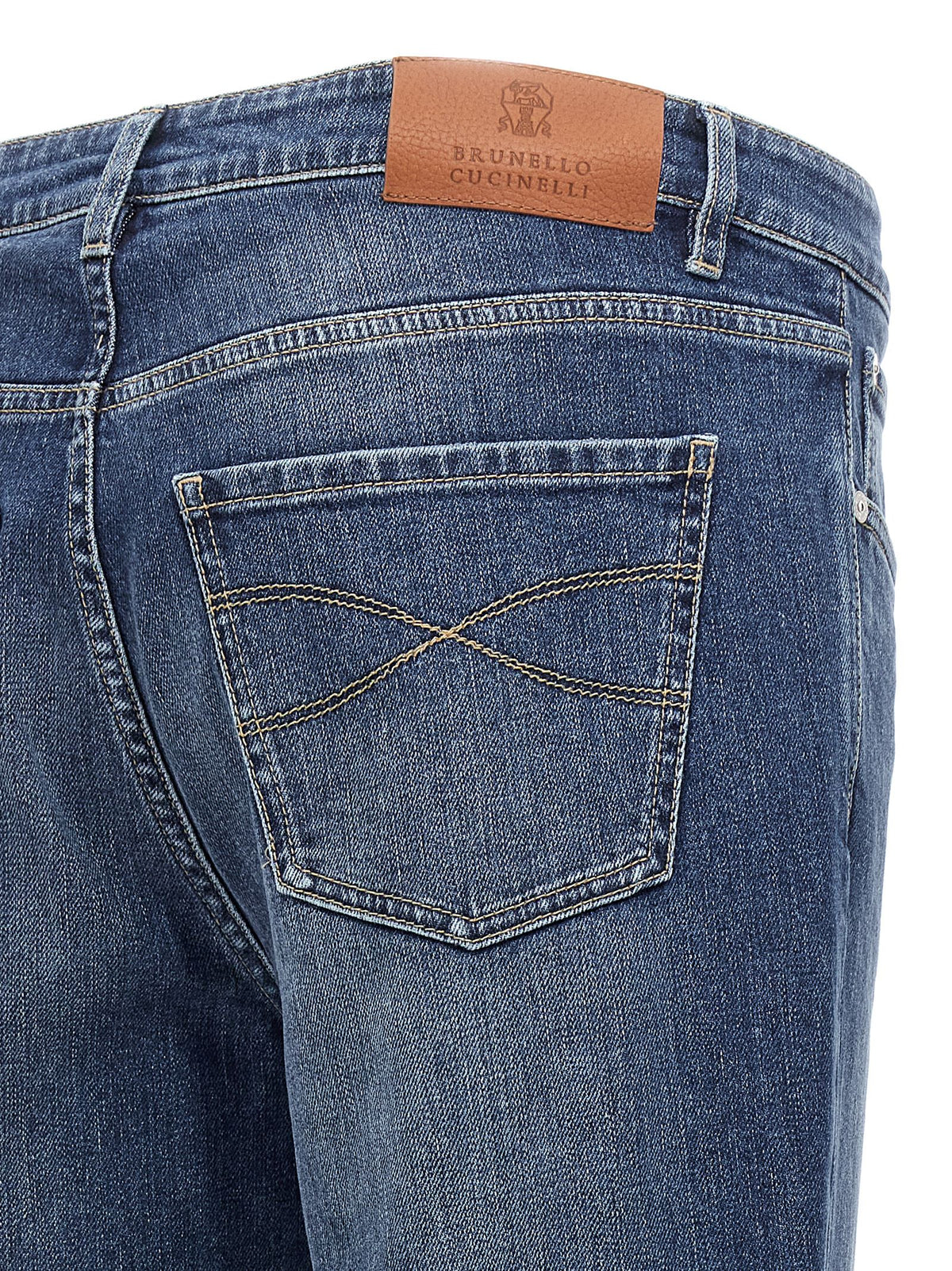 Brunello Cucinelli Blue Cotton Slim Fit Men's Jeans