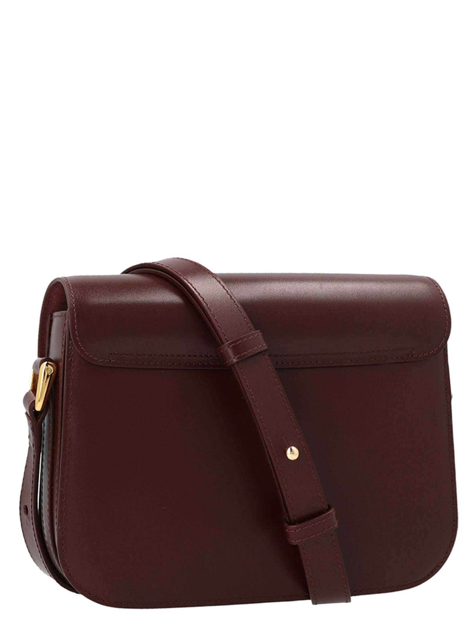 A.P.C. Bordeaux Cowhide Crossbody Women's Bag