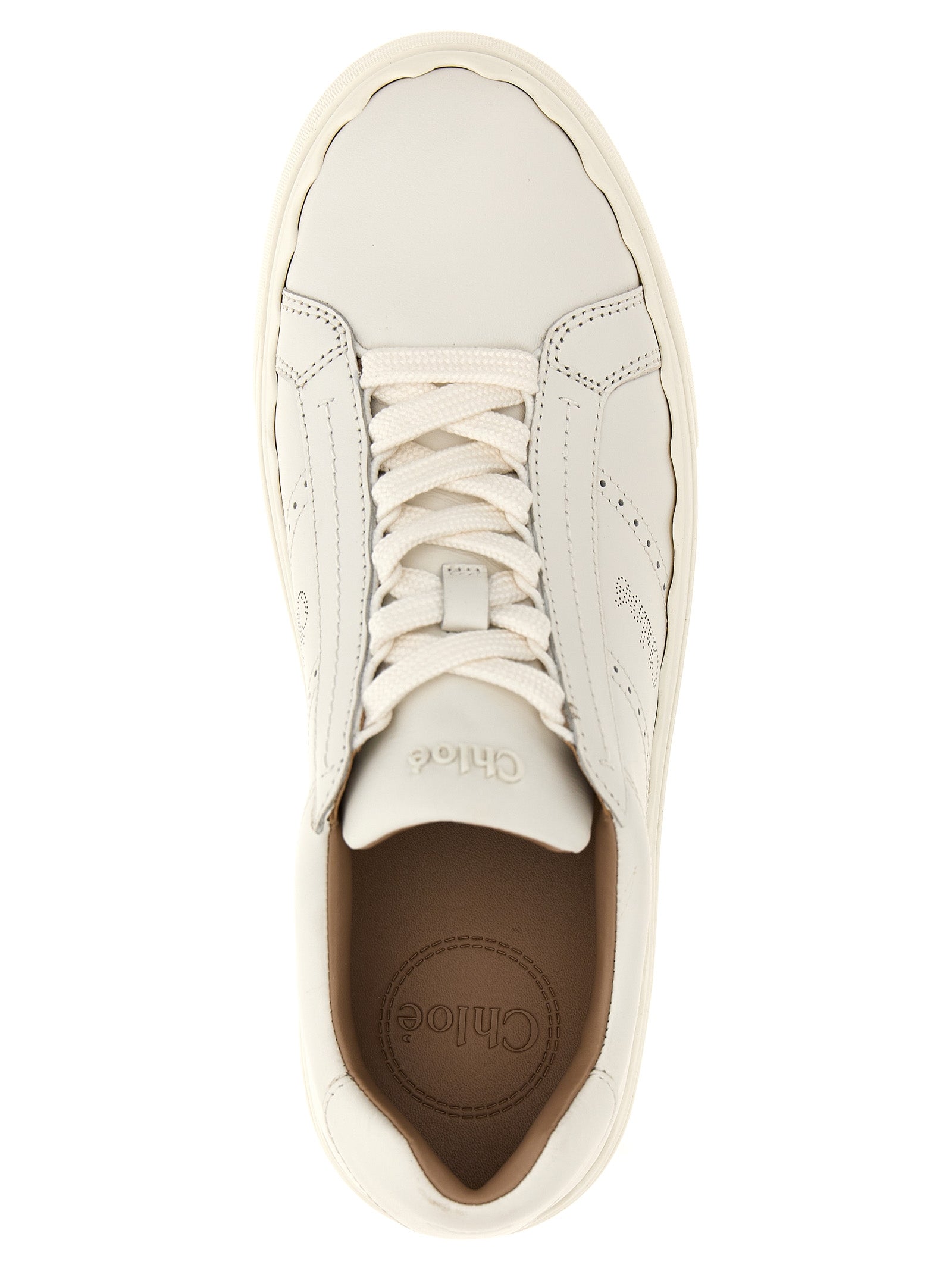 Chloé White Leather Low Top Women's Sneakers