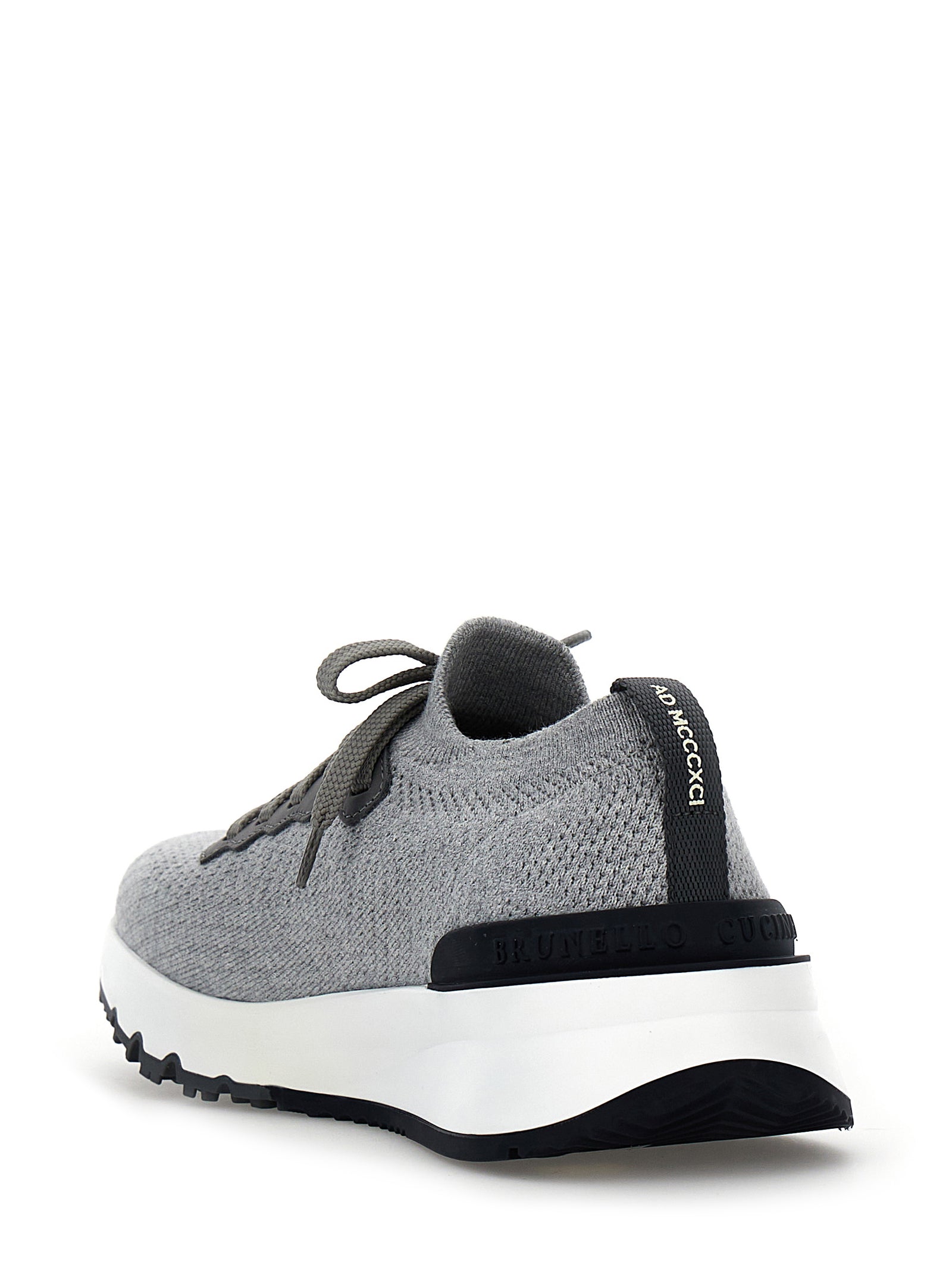 Brunello Cucinelli Gray Cotton Athletic Men's Sneakers