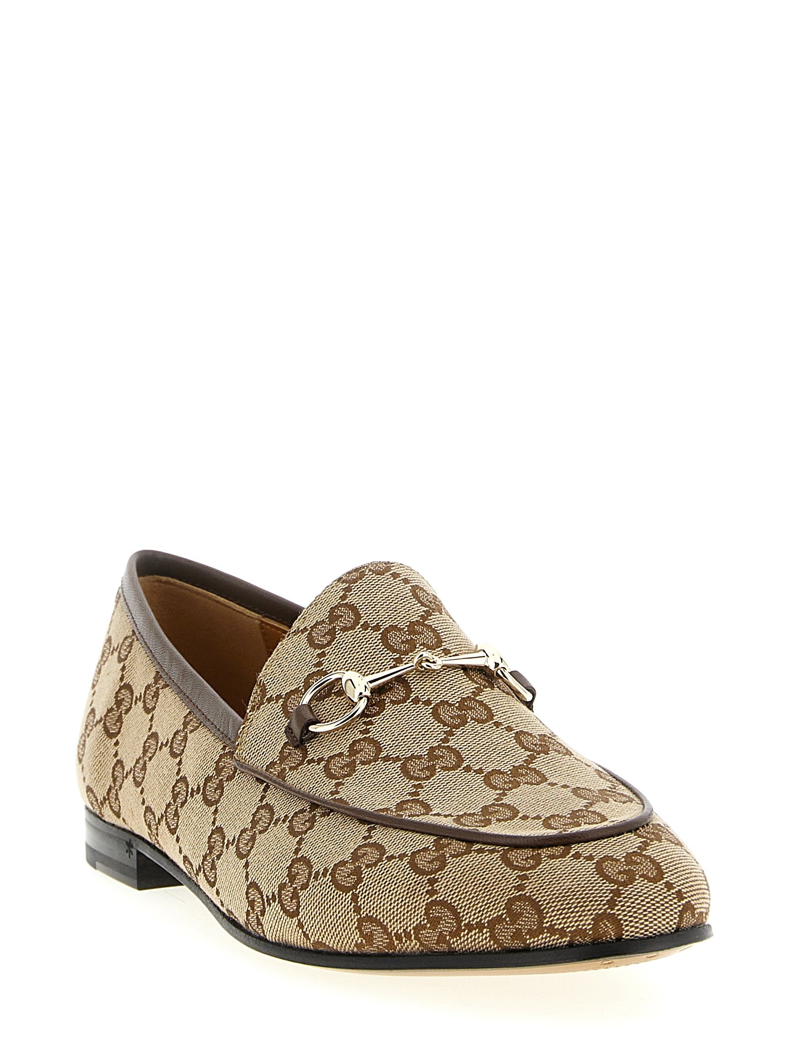 Gucci Beige Polyester Slip-On Women's Loafers