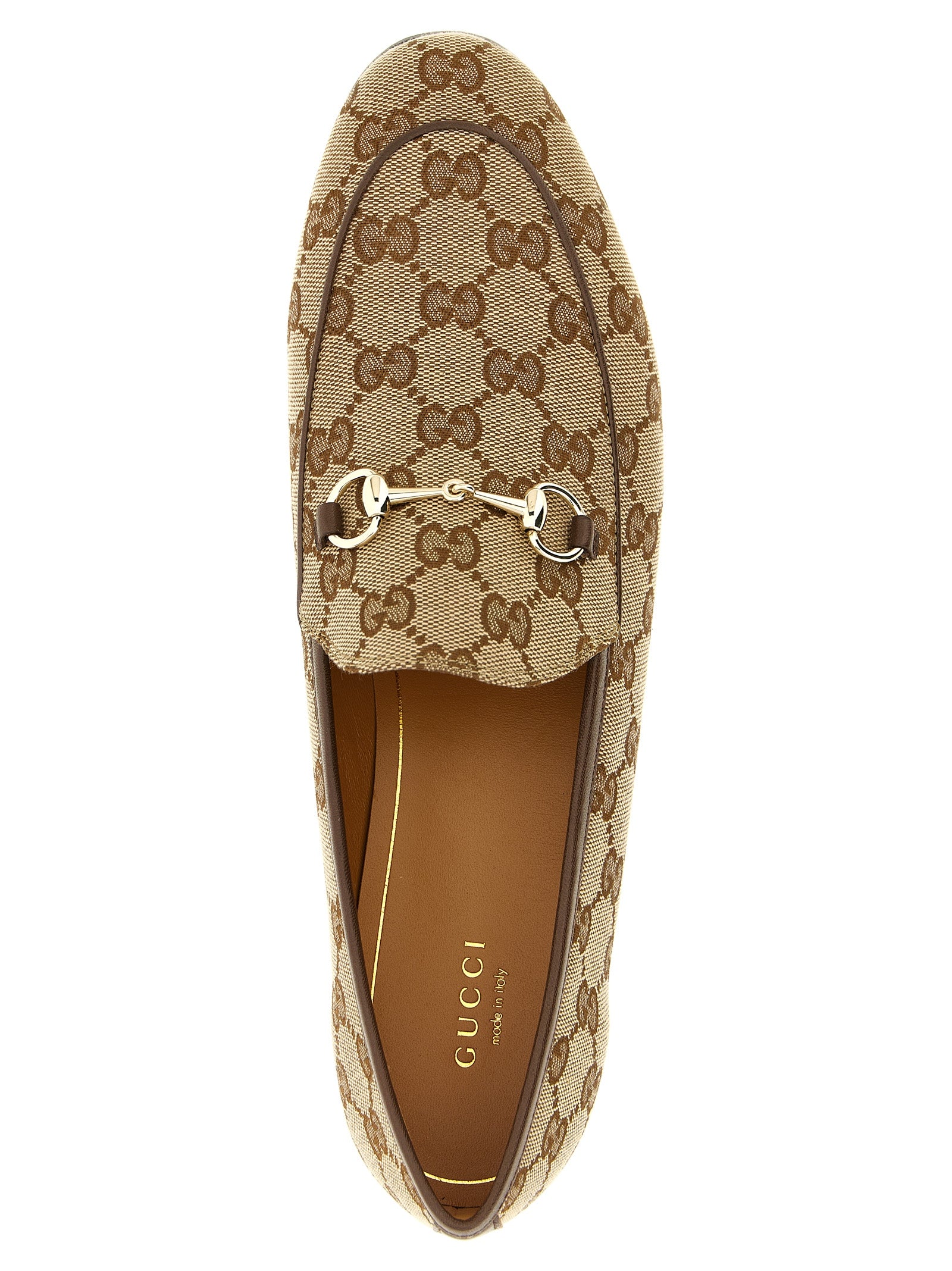Gucci Beige Polyester Slip-On Women's Loafers