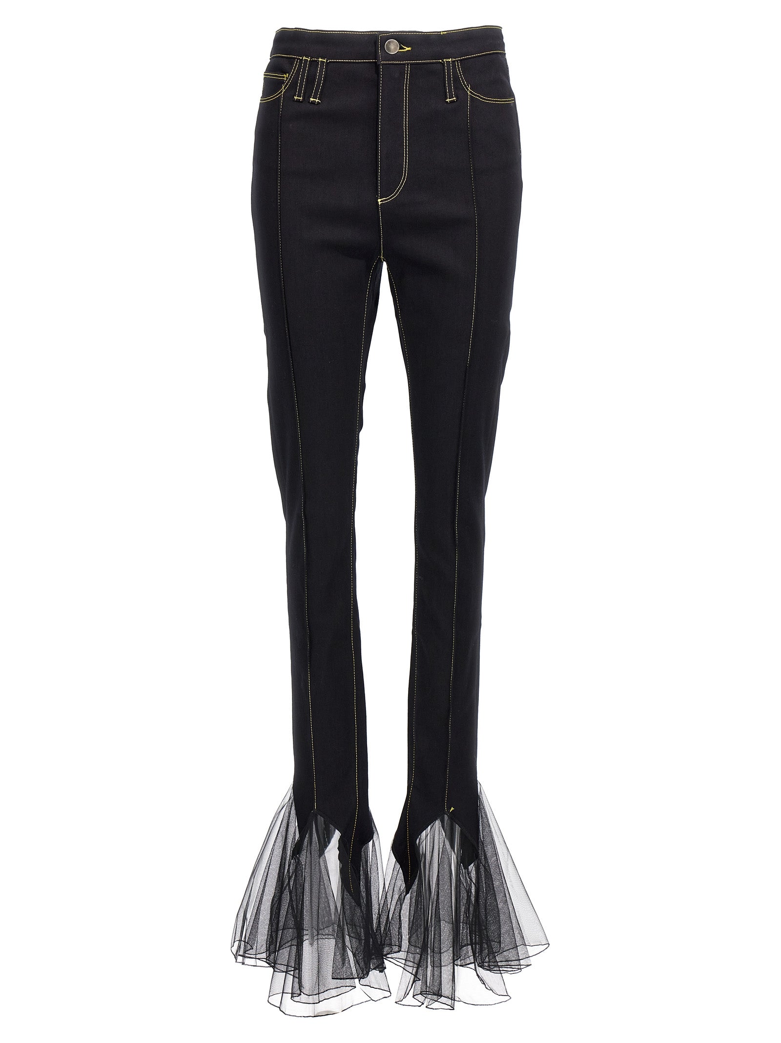 Nensi Dojaka Black Cotton Slim Fit Women's Jeans