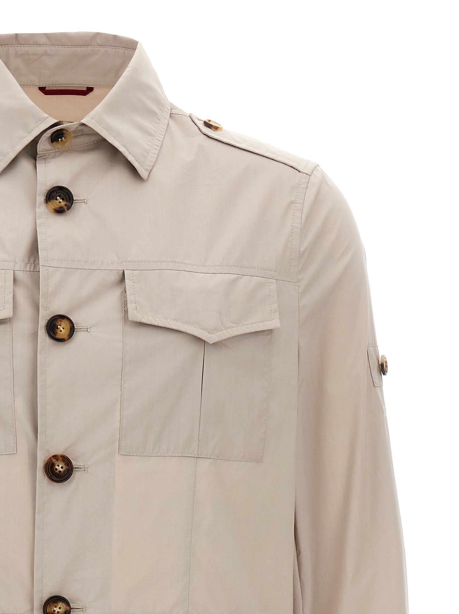 Brunello Cucinelli Beige Cotton Full-Length Men's Jacket