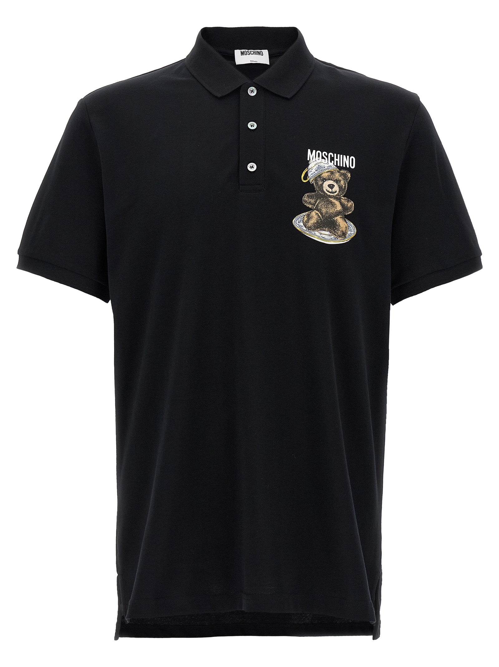 Moschino Black Cotton Polo Men's Shirt