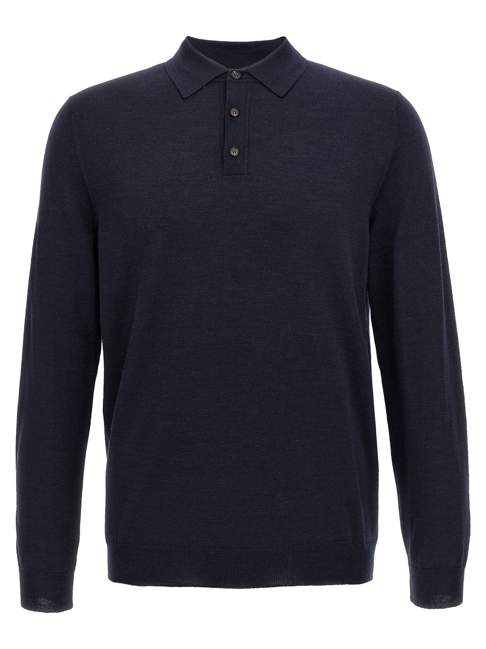 ZANONE Blue Virgin Wool Polo Men's Shirt