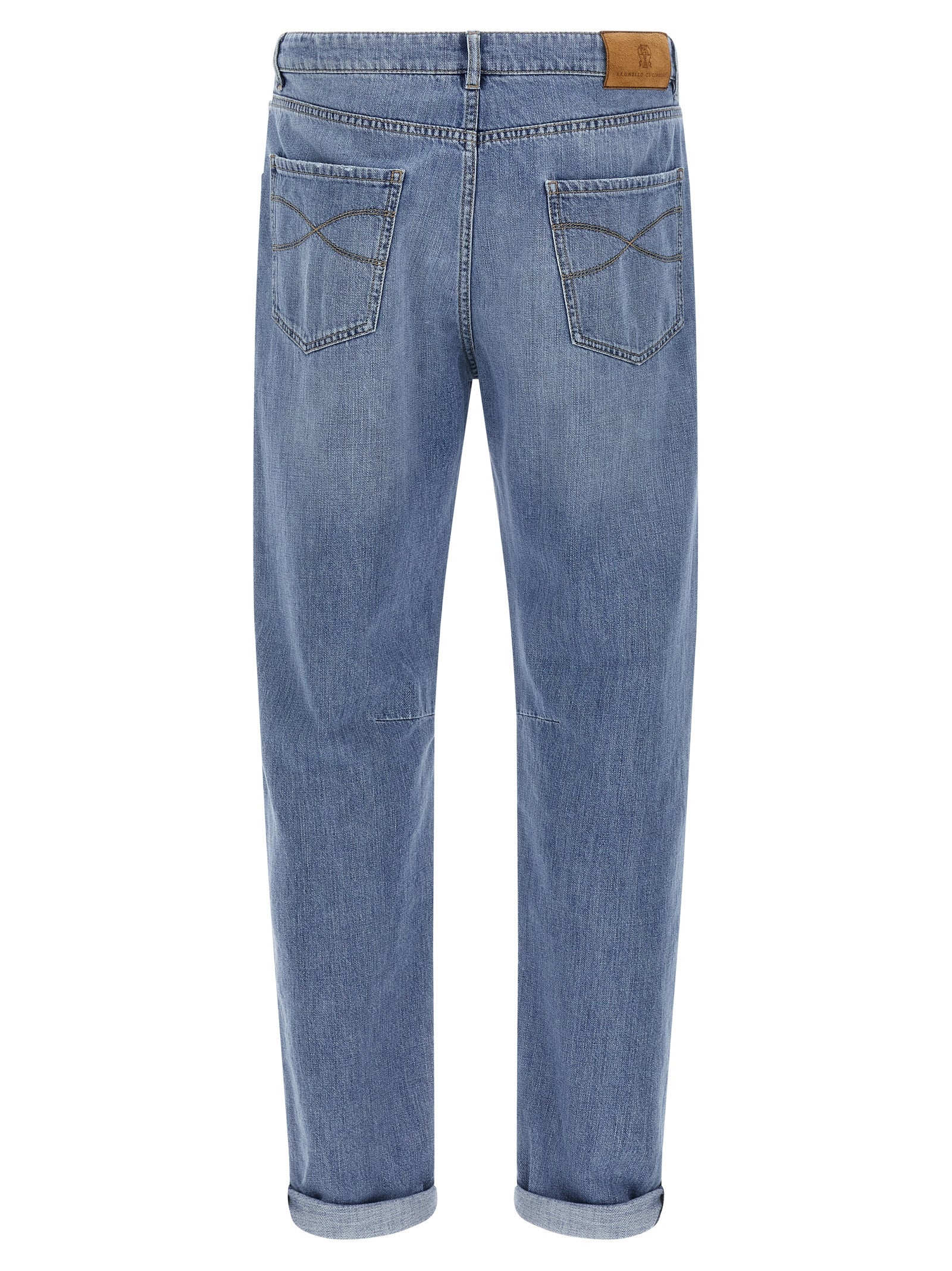 Brunello Cucinelli Blue Cotton Straight-Leg Men's Jeans