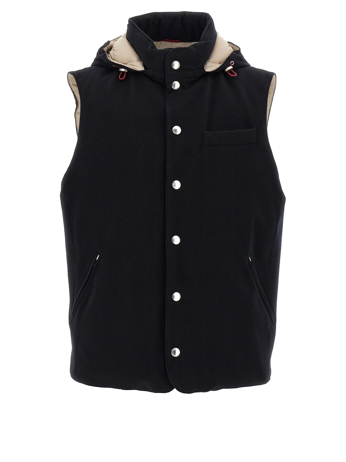Brunello Cucinelli Black Wool Sleeveless Men's Jacket