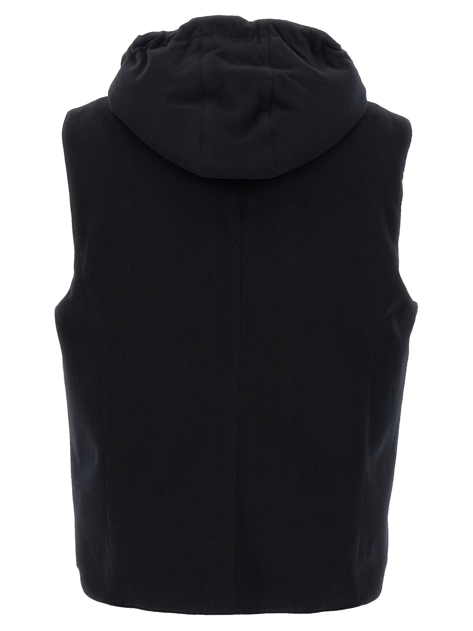 Brunello Cucinelli Black Wool Sleeveless Men's Jacket