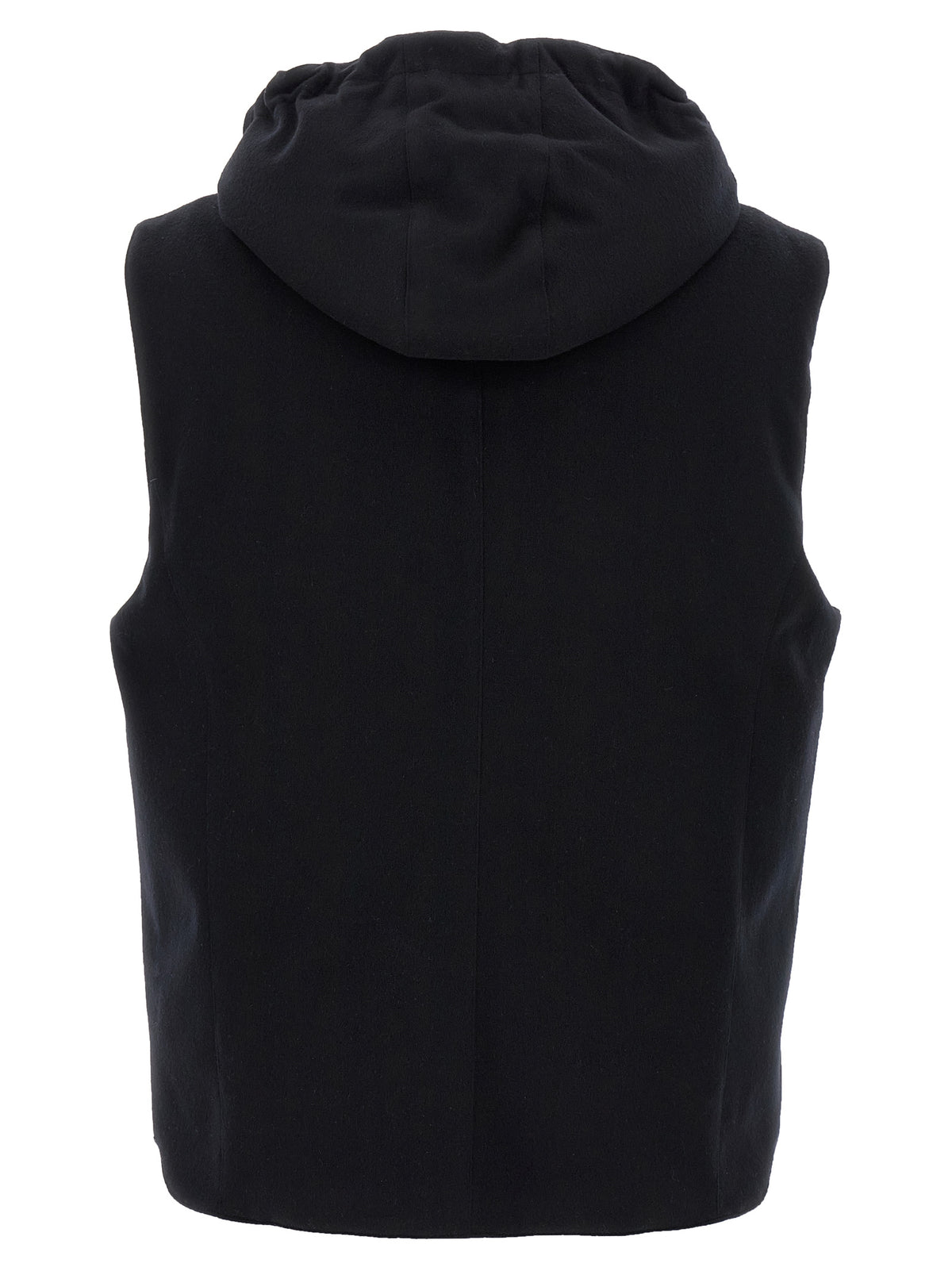 Brunello Cucinelli Black Wool Sleeveless Men's Jacket