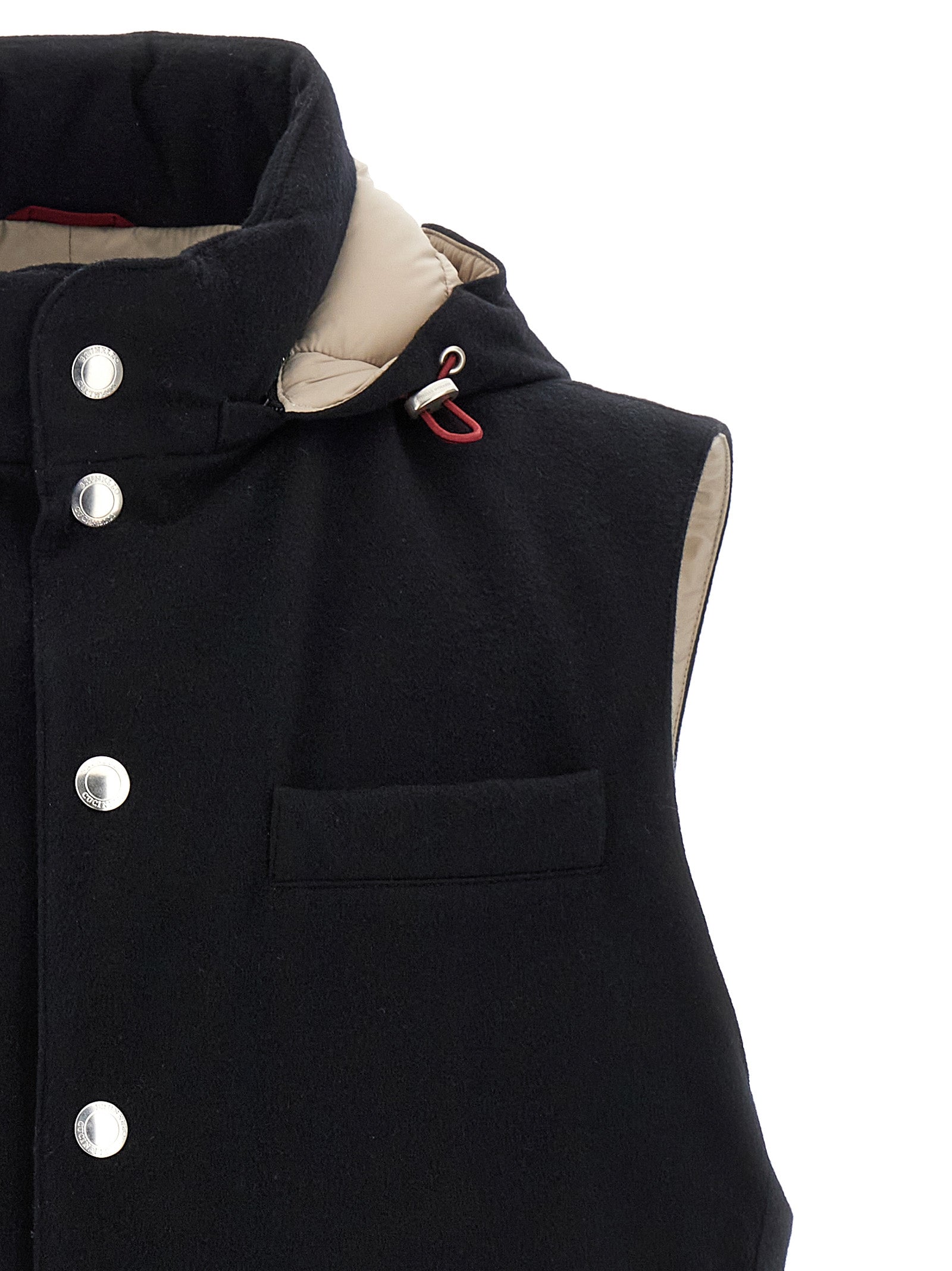 Brunello Cucinelli Black Wool Sleeveless Men's Jacket