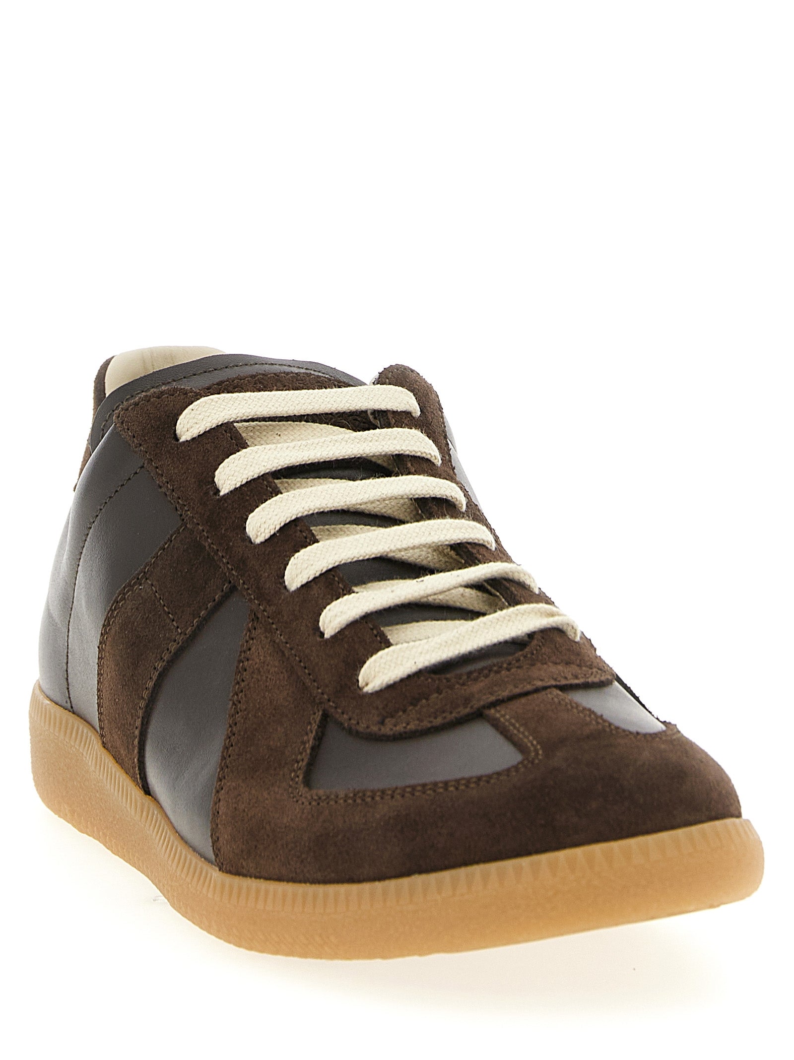 Maison Margiela Brown Calfskin Athletic Men's Sneakers