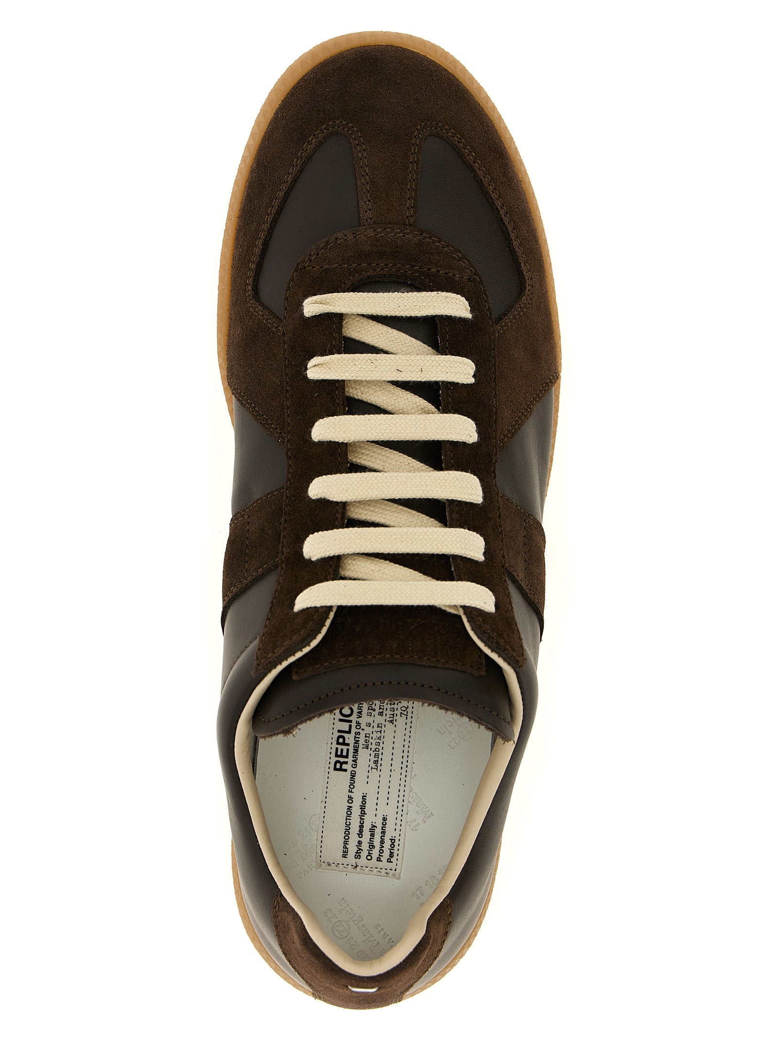 Maison Margiela Brown Calfskin Athletic Men's Sneakers