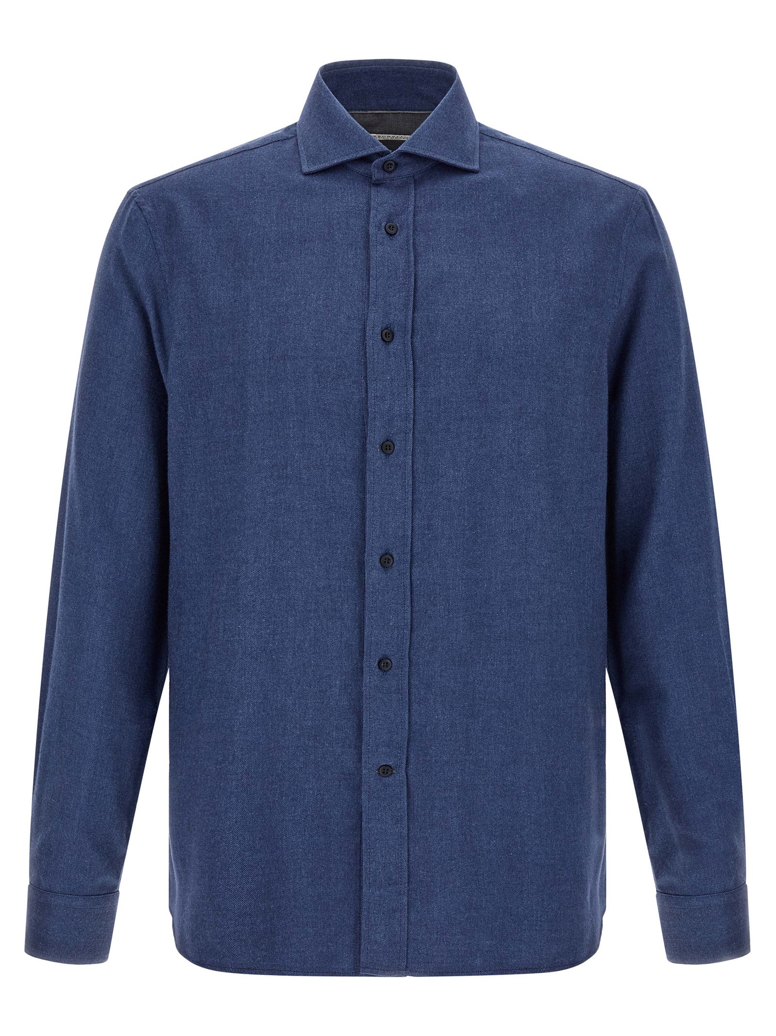 Brunello Cucinelli Blue Cotton Men's Blouse