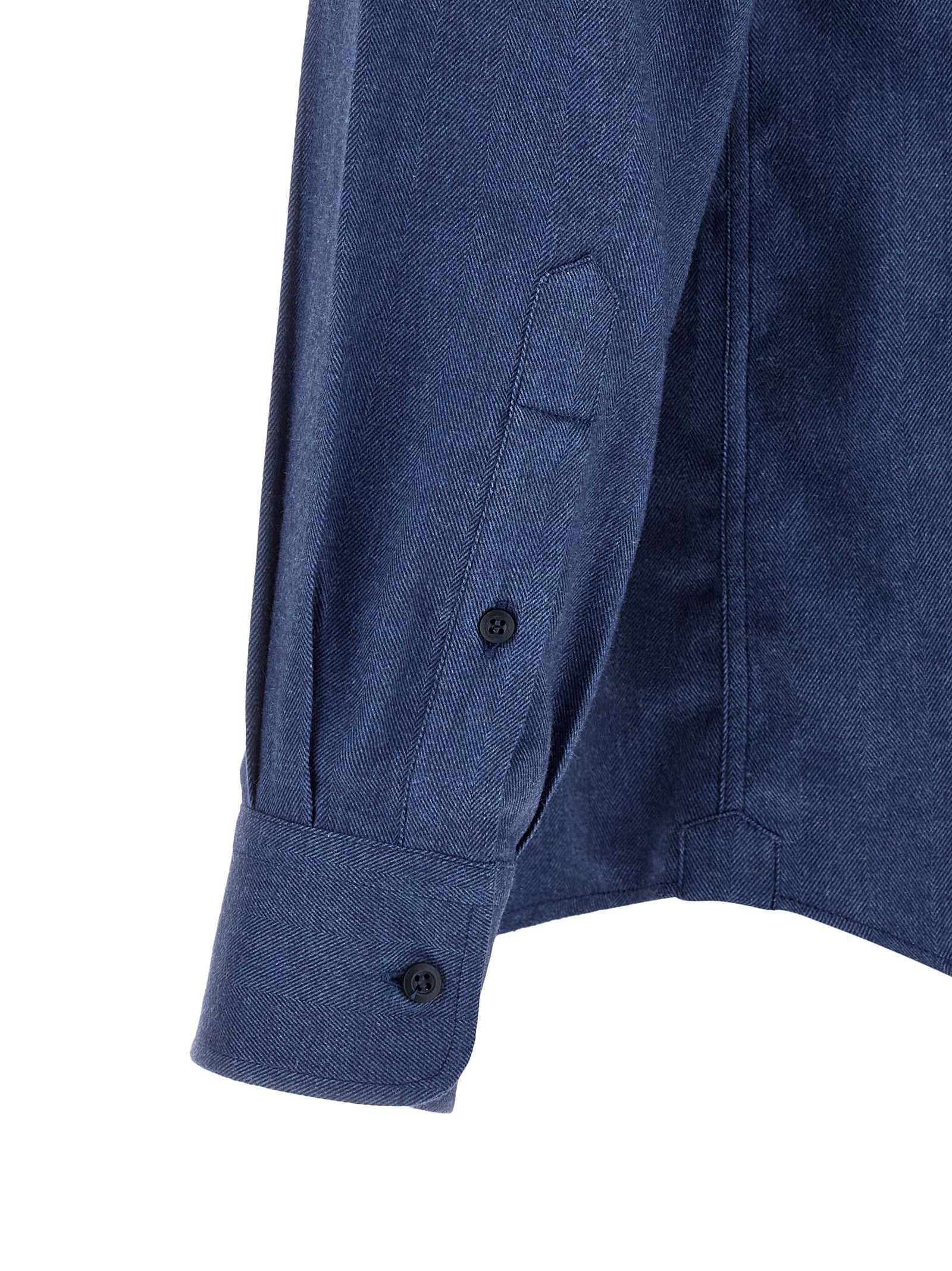 Brunello Cucinelli Blue Cotton Men's Blouse