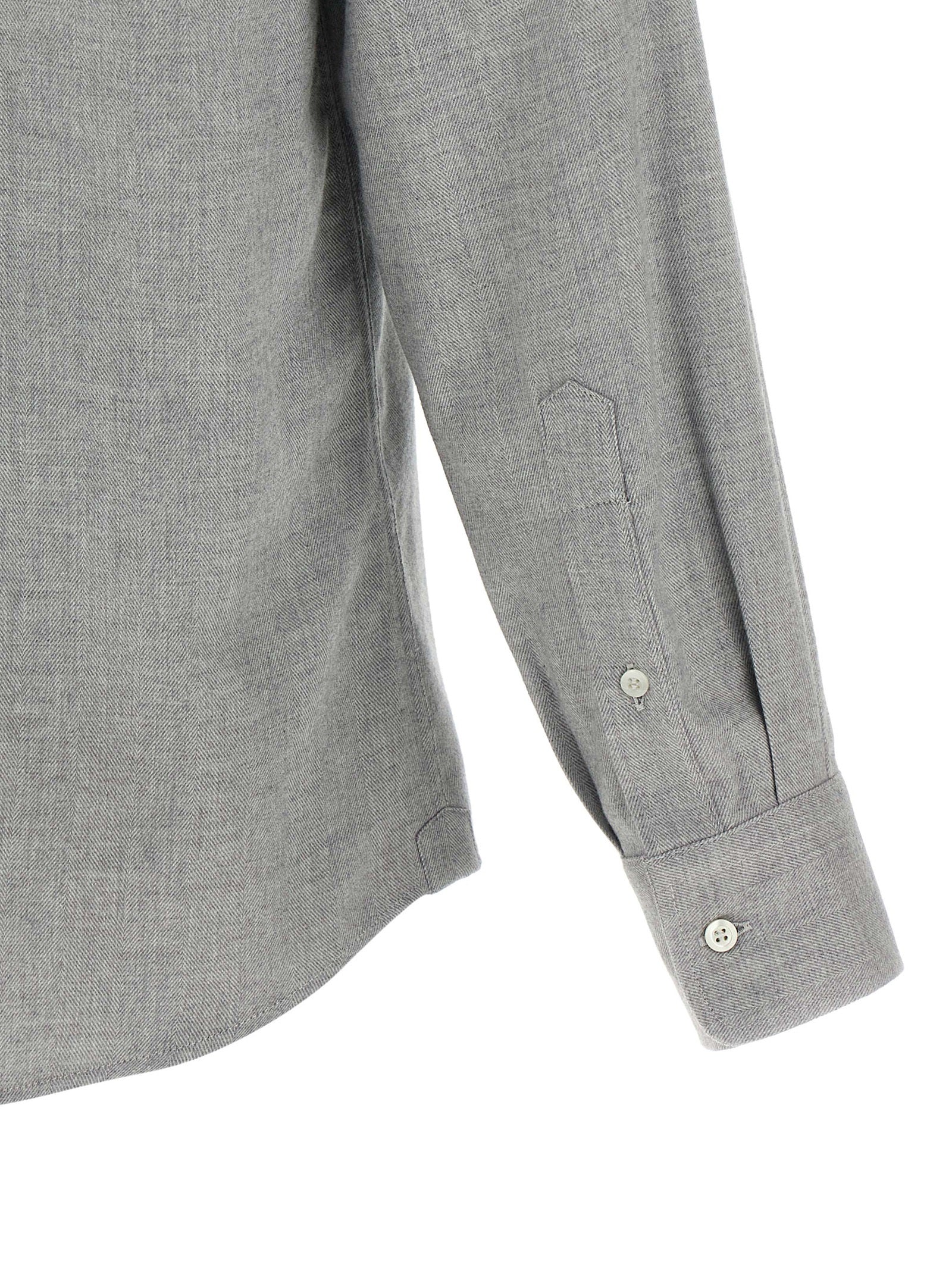Brunello Cucinelli Gray Cotton Men's Blouse