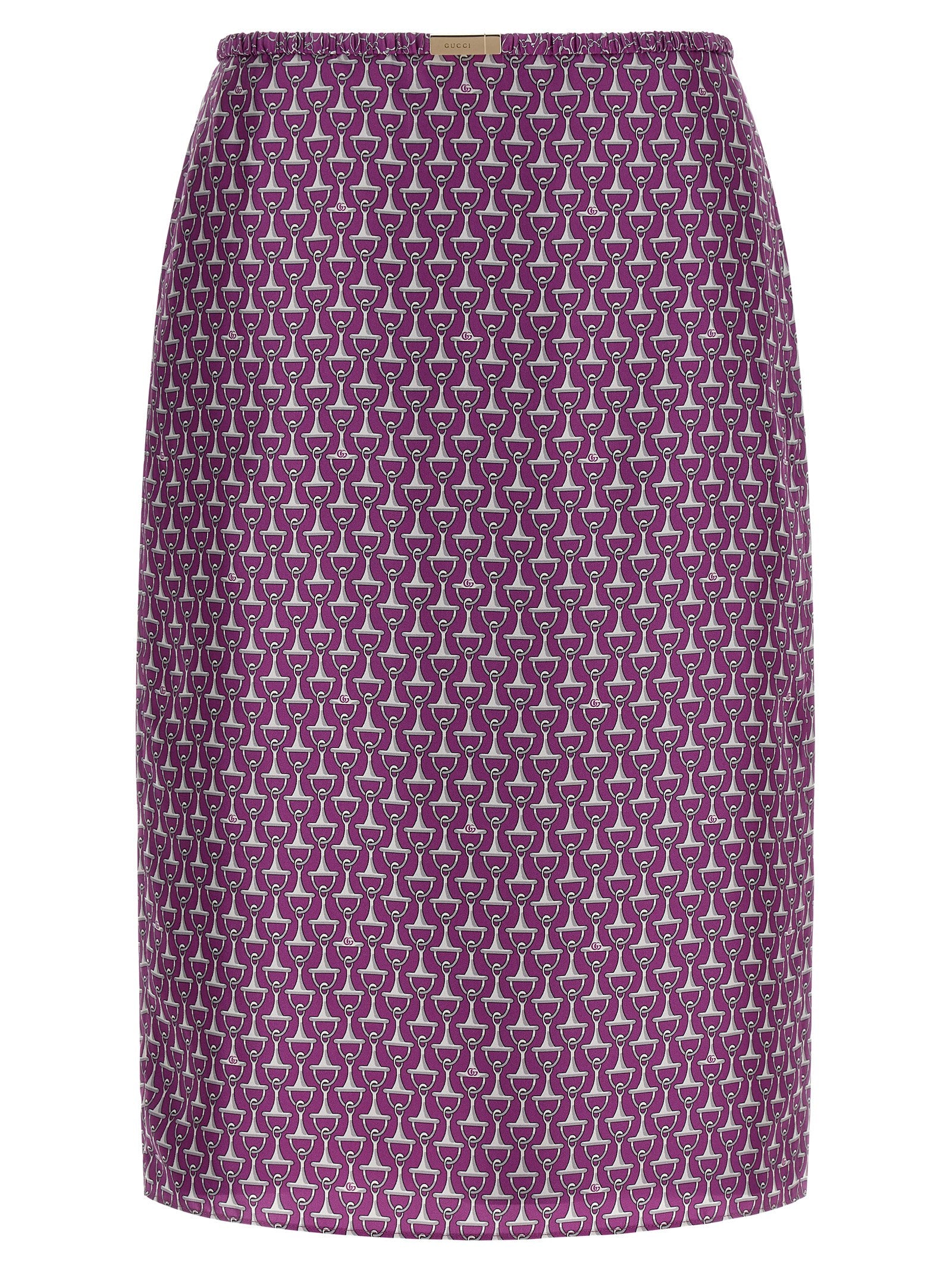 Gucci Purple Silk Midi Women's Skirt