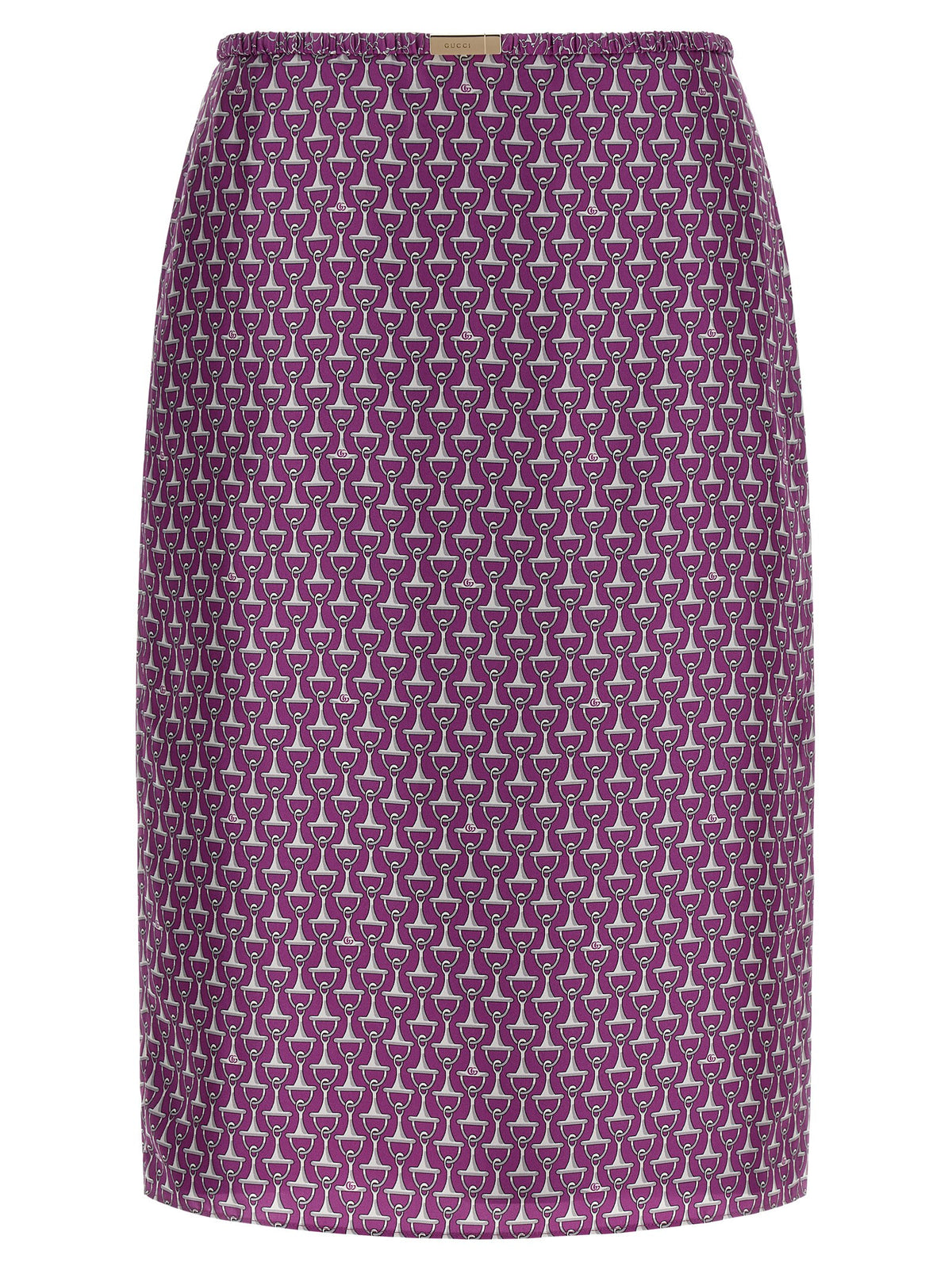 Gucci Purple Silk Midi Women's Skirt