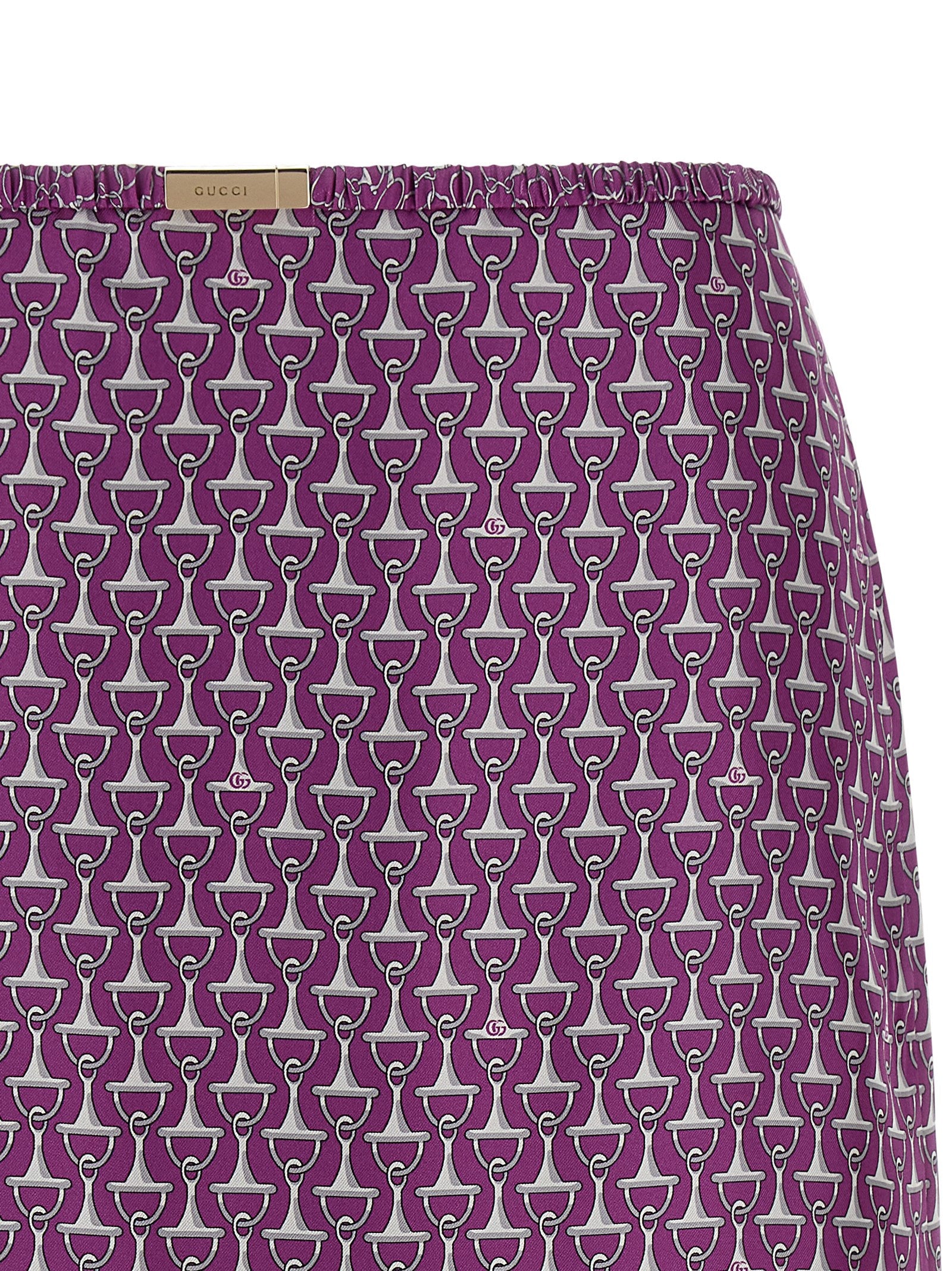 Gucci Purple Silk Midi Women's Skirt