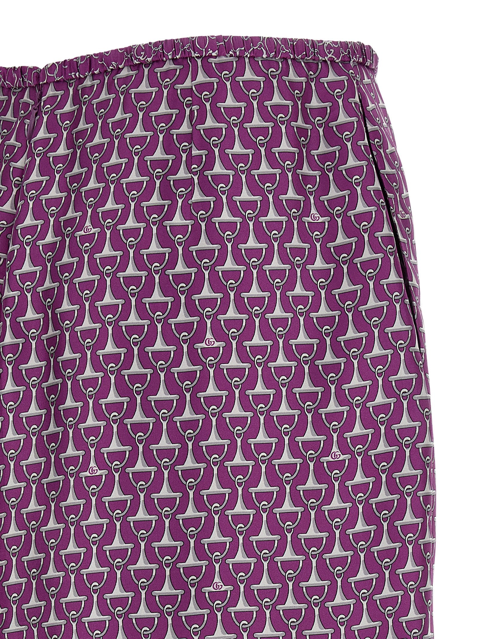 Gucci Purple Silk Midi Women's Skirt