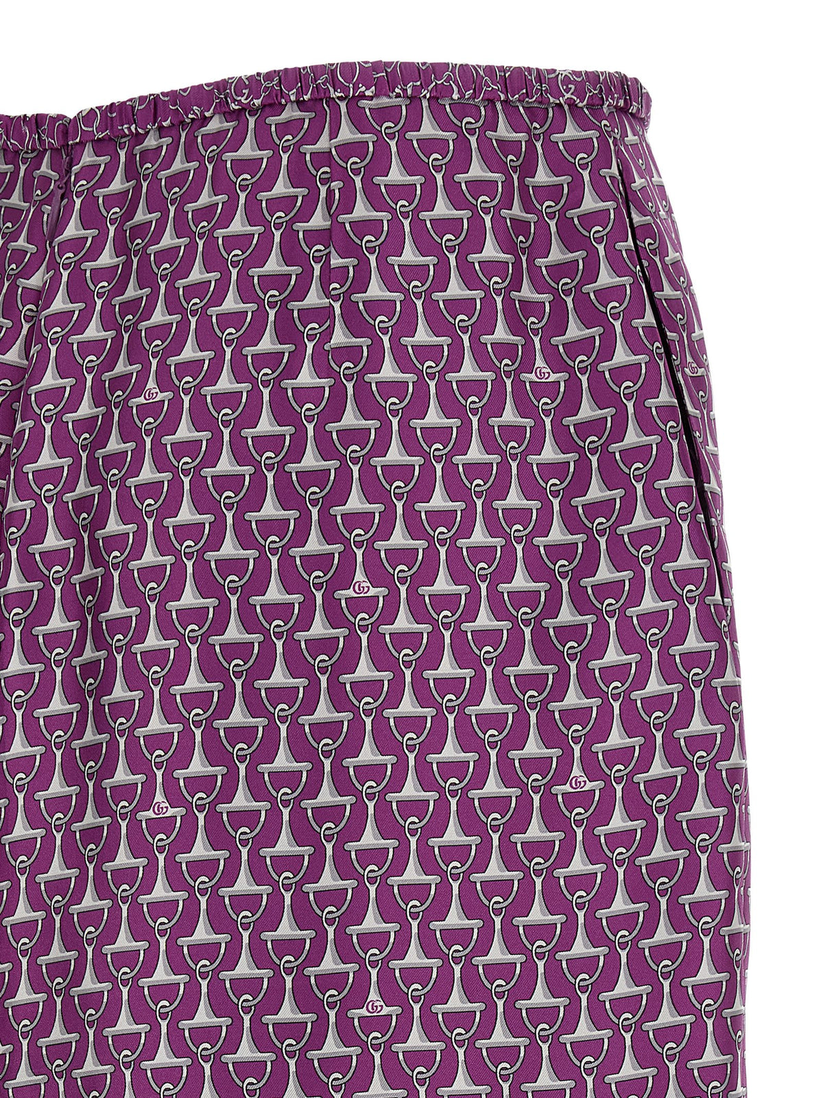 Gucci Purple Silk Midi Women's Skirt