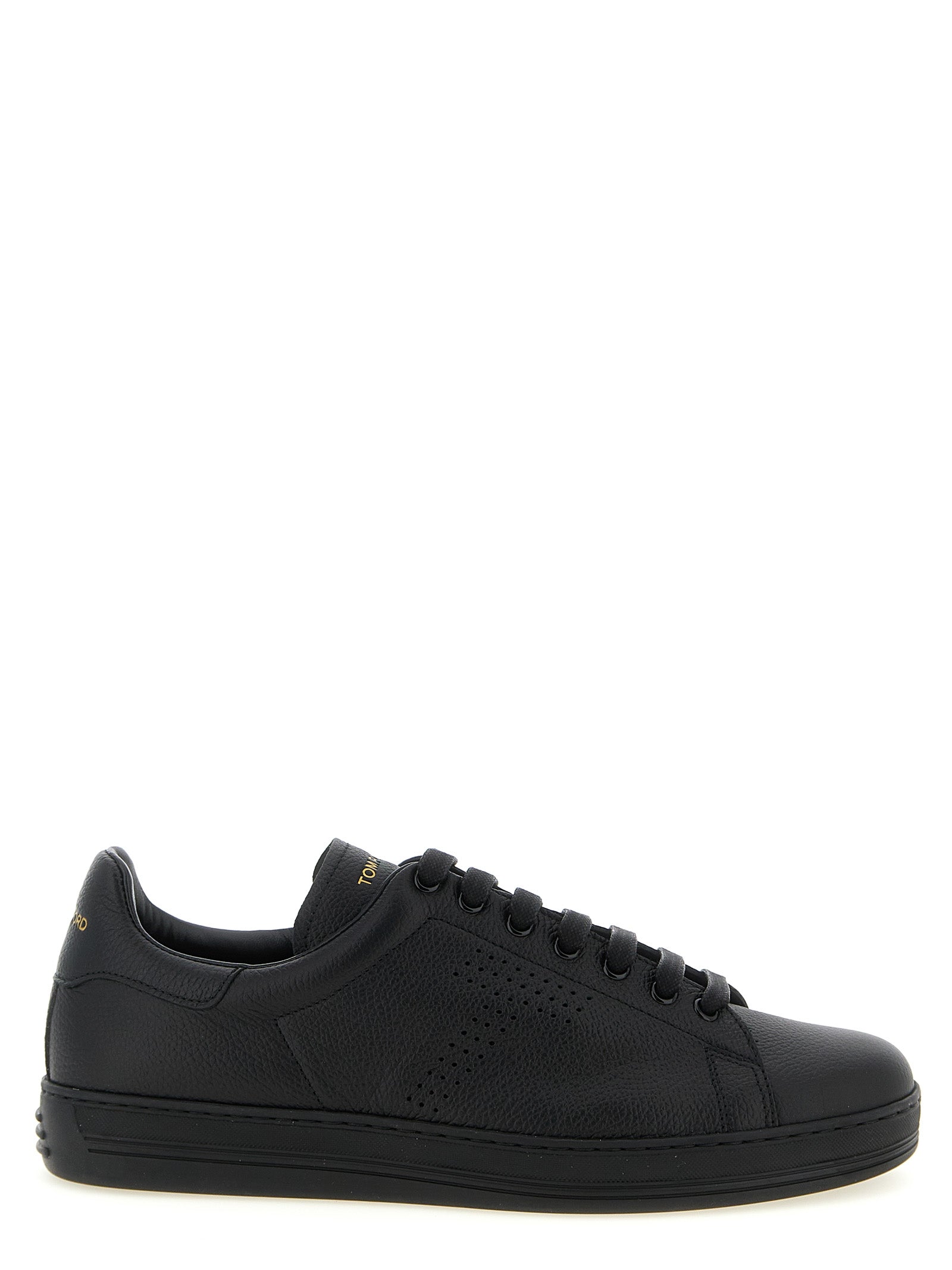 Tom Ford Black Leather Low Top Men's Sneakers