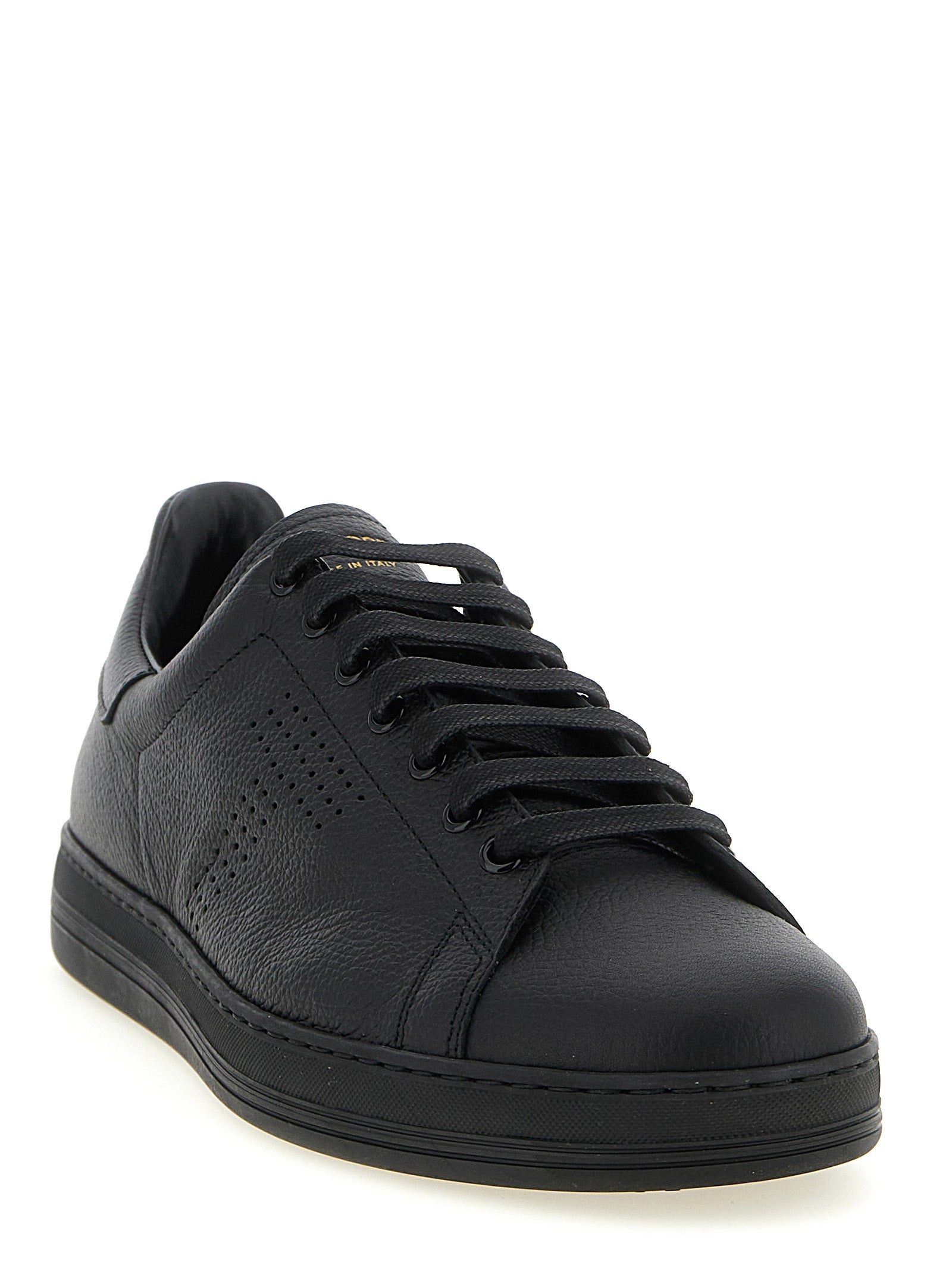 Tom Ford Black Leather Low Top Men's Sneakers