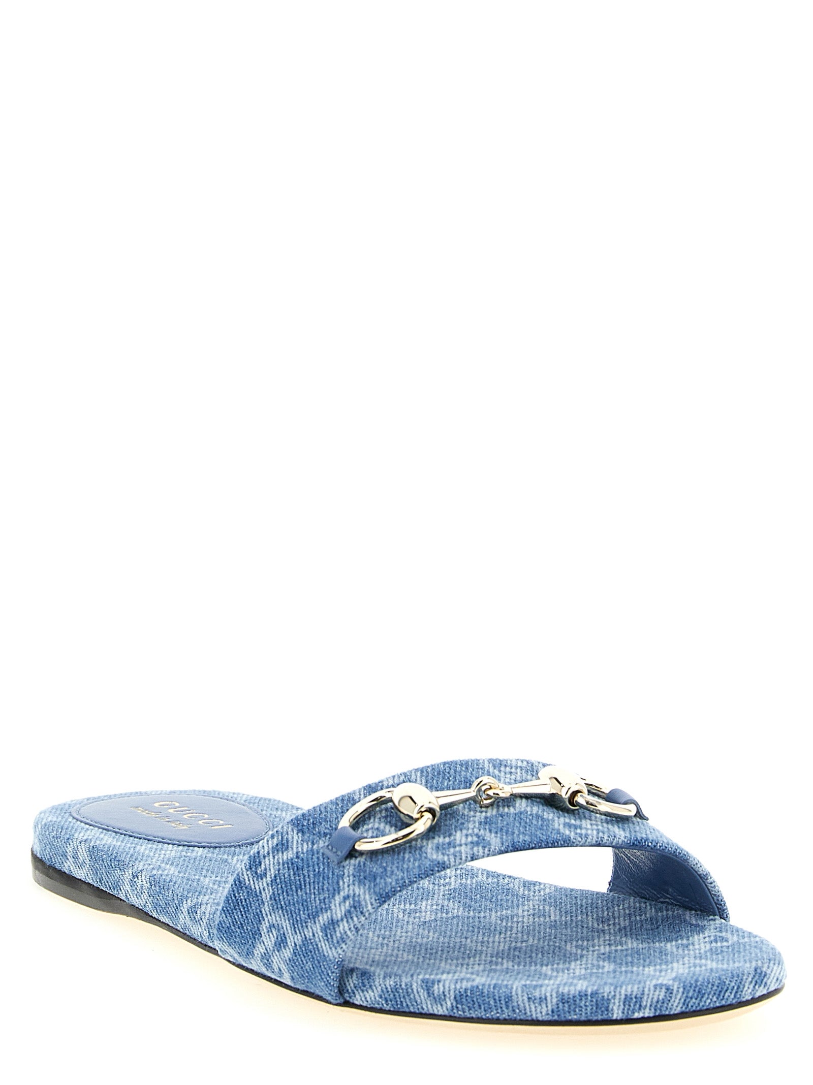 Gucci Blue Cotton Women's Slides