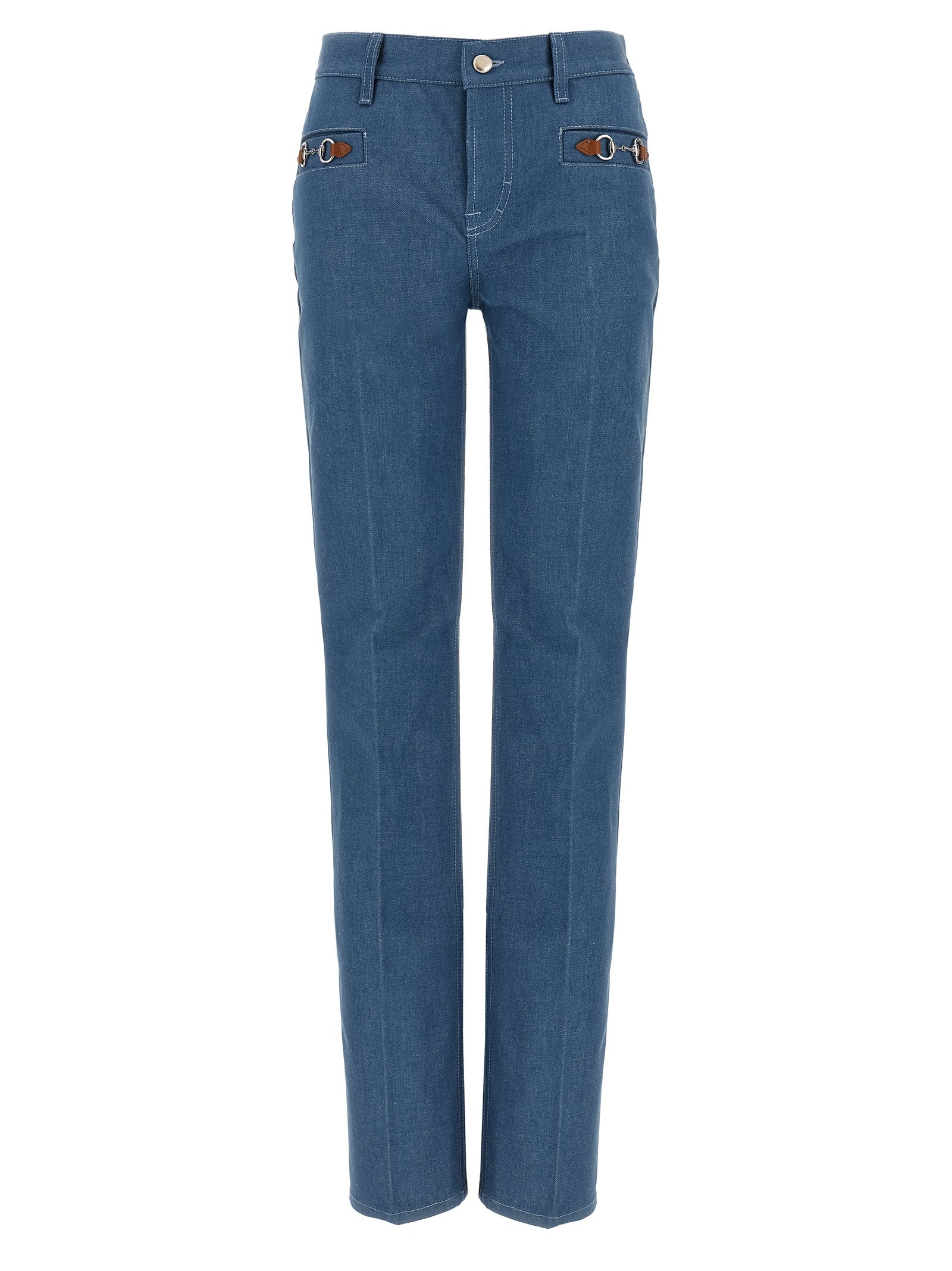 Gucci Blue Cotton Straight-Leg Women's Jeans