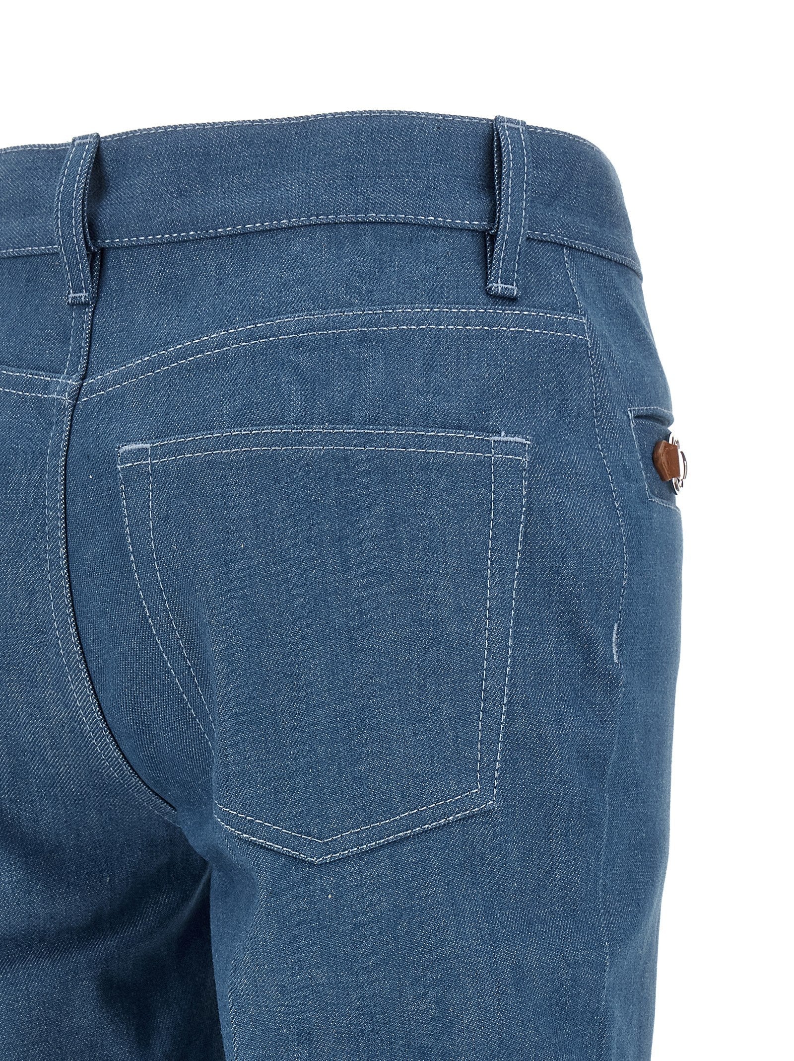 Gucci Blue Cotton Straight-Leg Women's Jeans