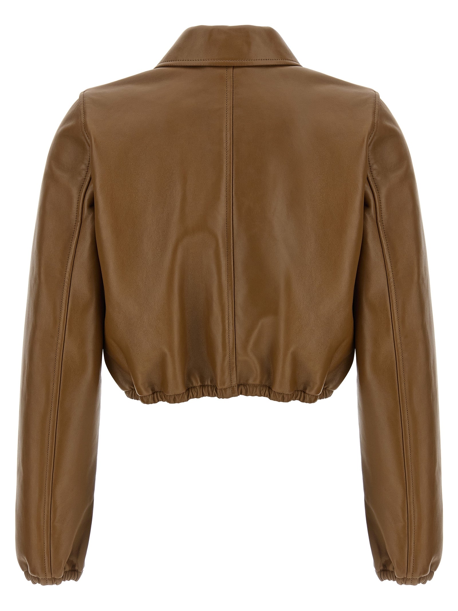 Gucci Beige Lamb Leather Leather Women's Jacket