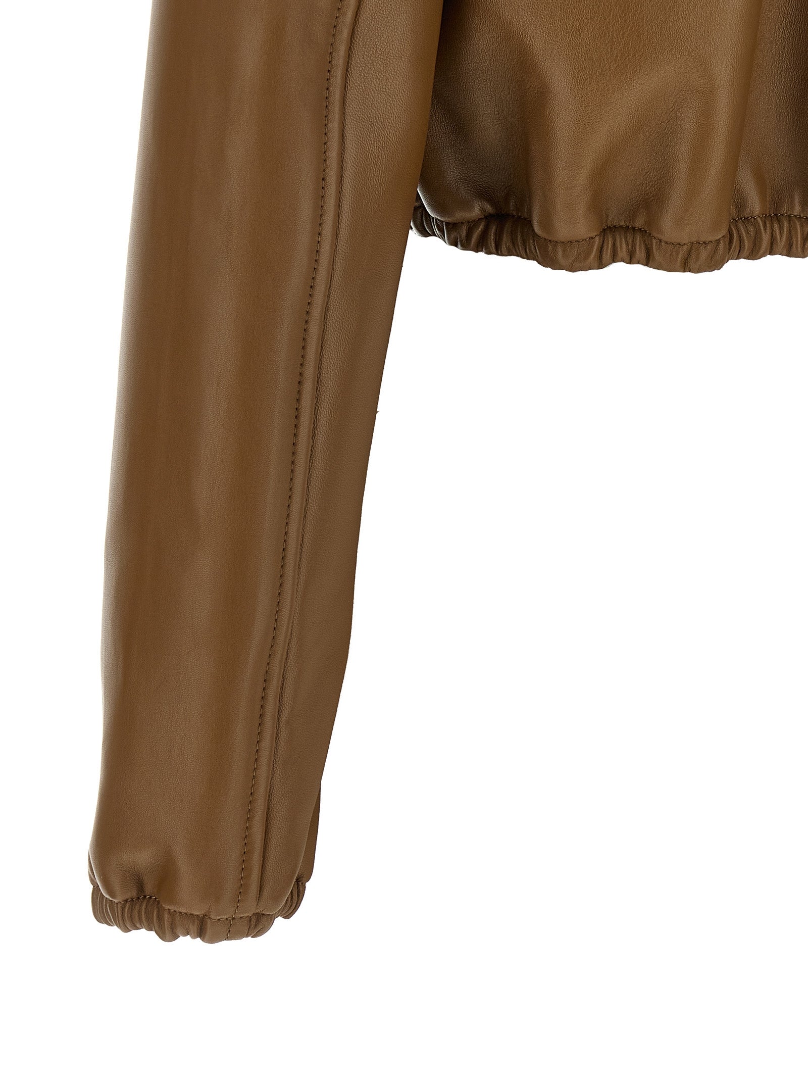 Gucci Beige Lamb Leather Leather Women's Jacket
