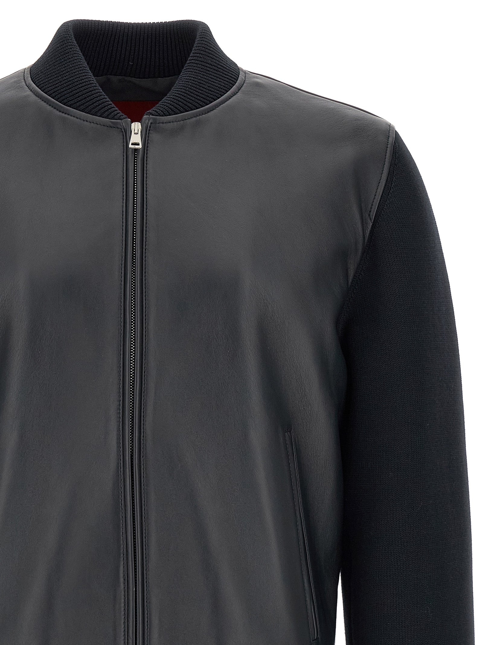 Gucci Blue Lamb Leather Leather Men's Jacket
