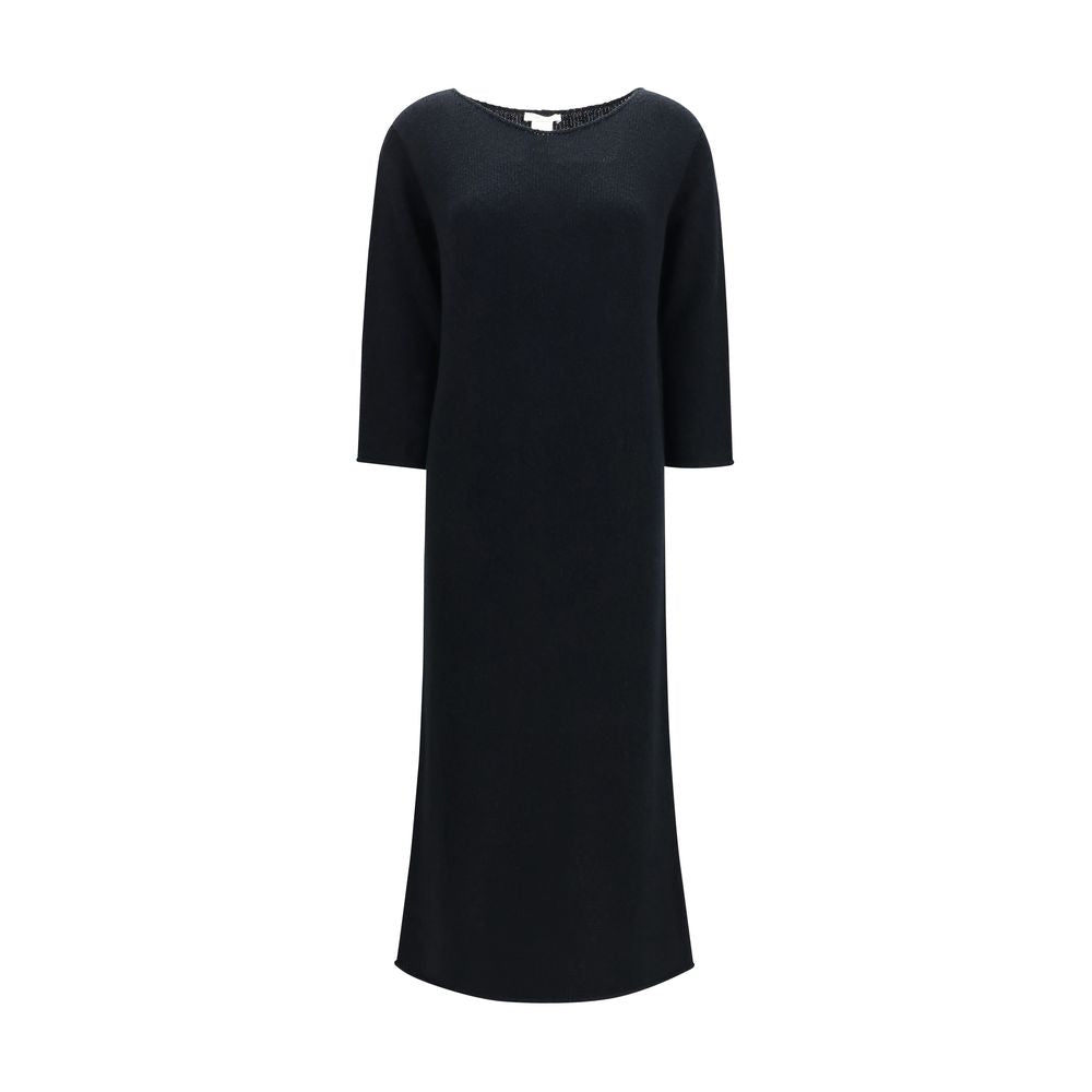 The Row Black Cotton Casual Women's Dress